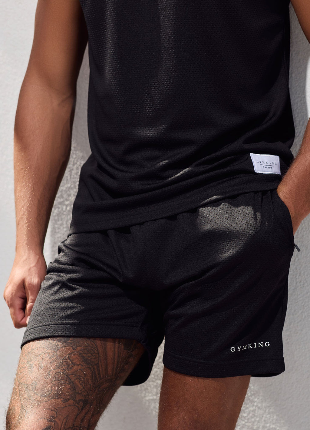 Gym King Brooklyn Mesh Short - Black/White