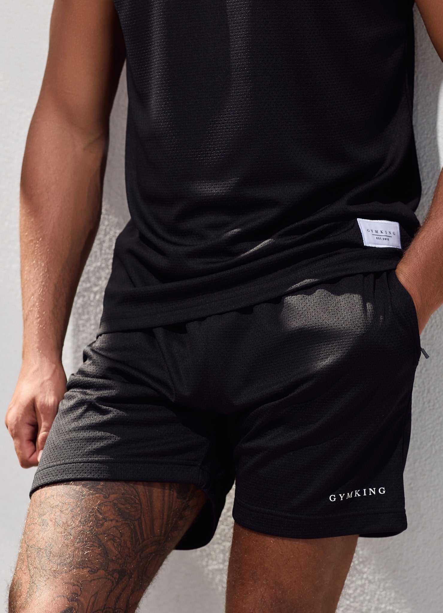 Gym King Brooklyn Mesh Short - Black/White