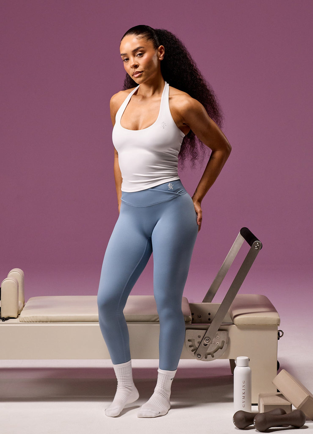 Gym King 365 Halter Neck Tank - White
