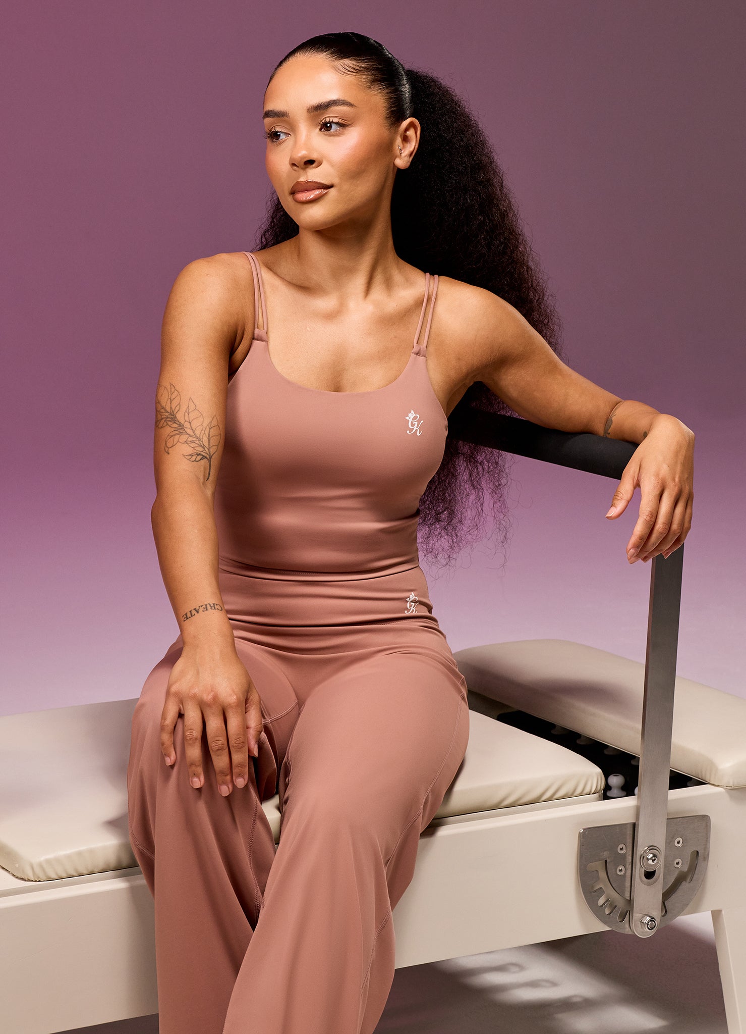 Gym King 365 Long Line Tank - Pale Chestnut