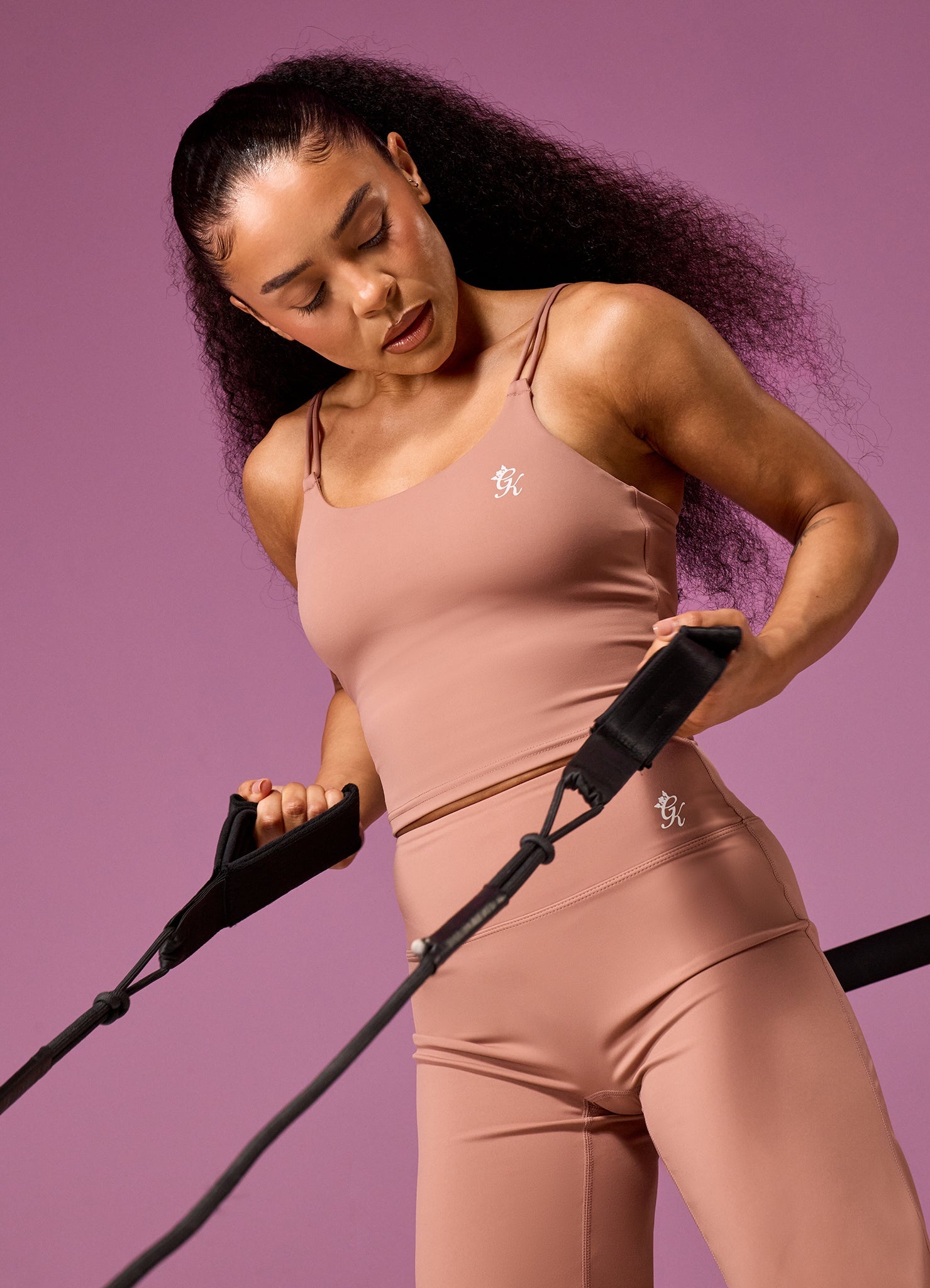 Gym King 365 Long Line Tank - Pale Chestnut