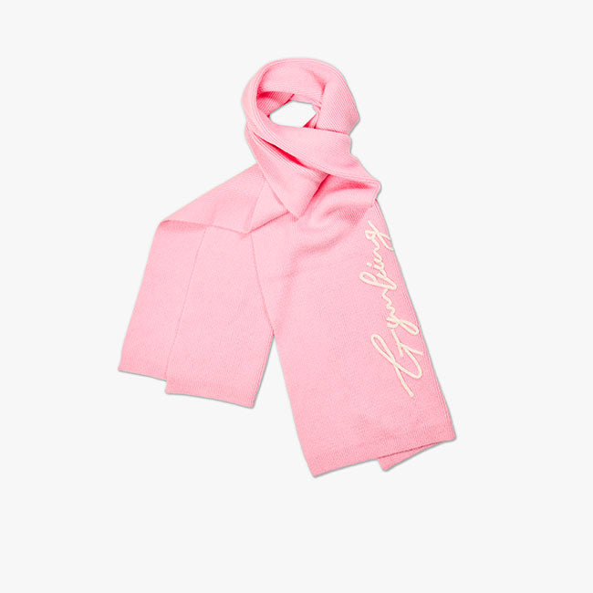 Gym King Script Rib Knit Scarf - Candy Pink