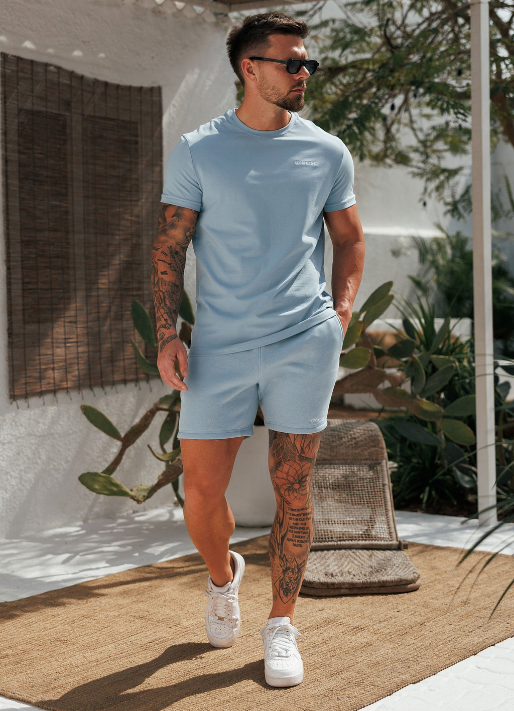 Gym King Fundamental Linear Short - Powder Blue