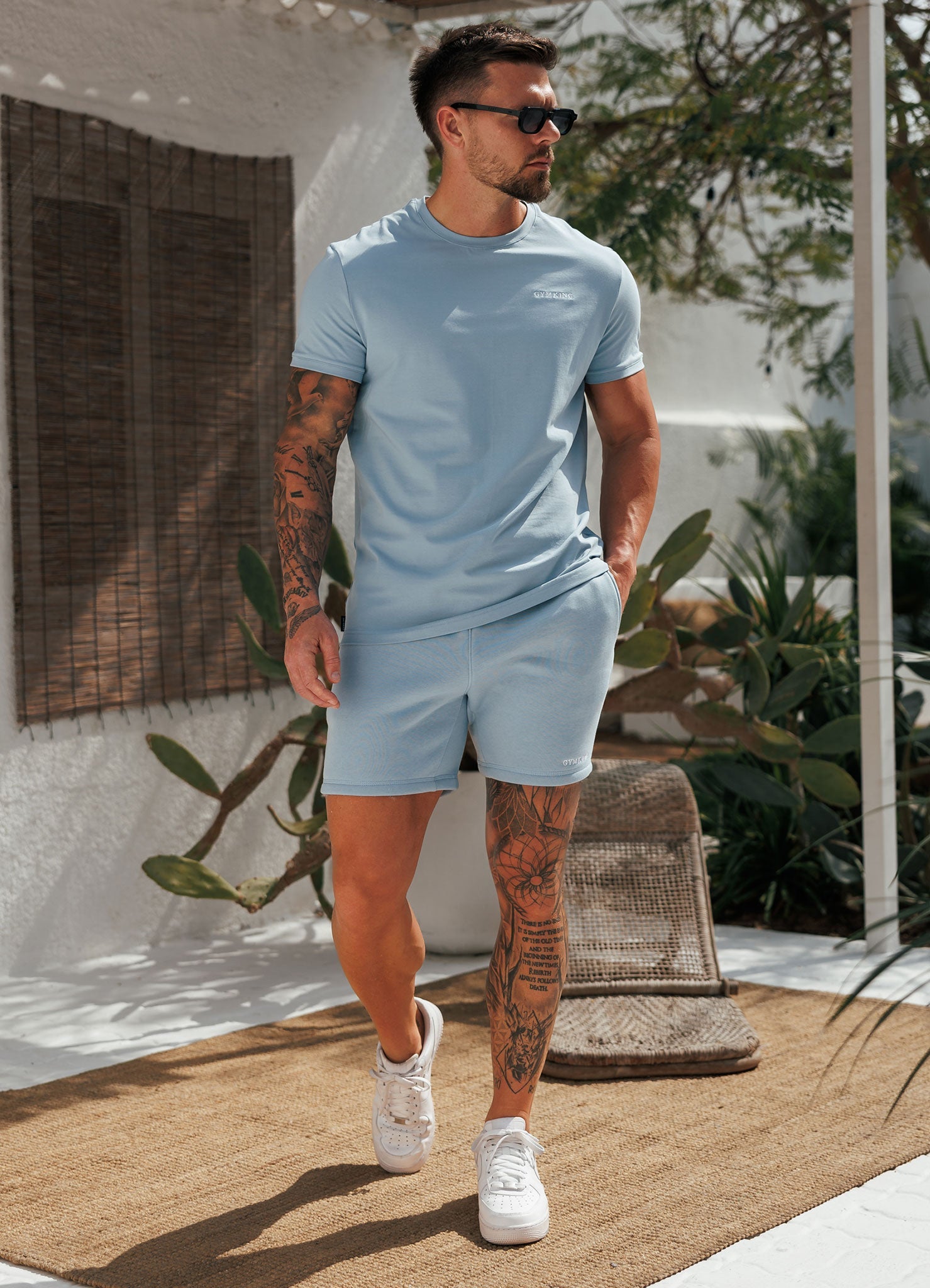 Gym King Fundamental Linear Short - Powder Blue