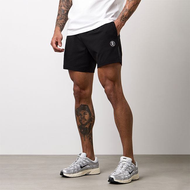 Gym King Pro Logo Jersey 6" Short - Black/White