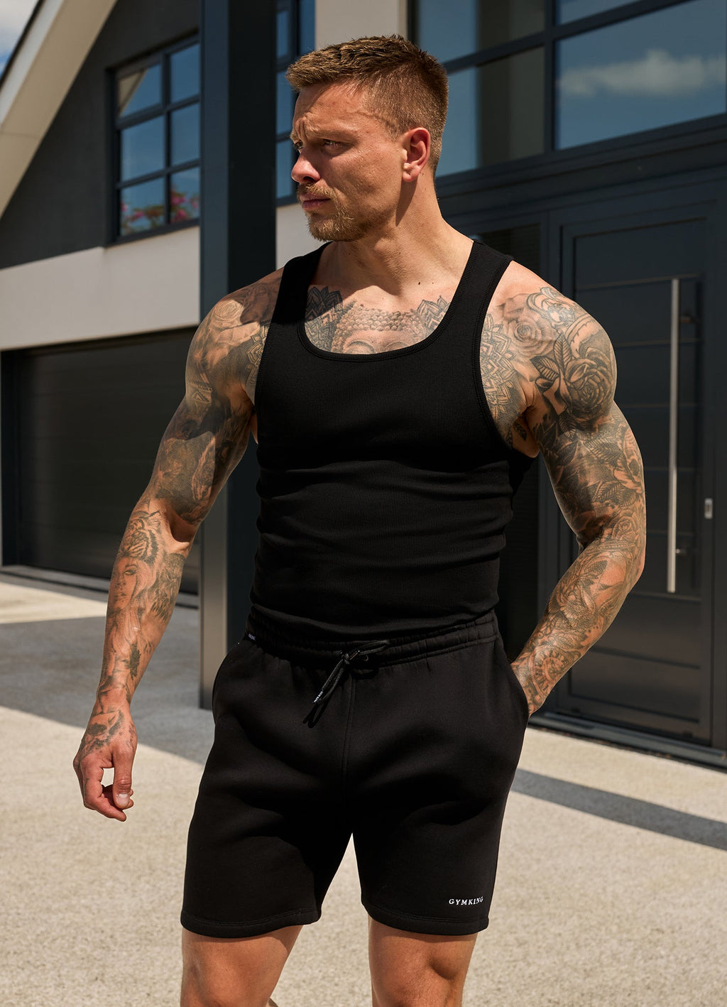 Gym King Fundamental Rib Vest - Black