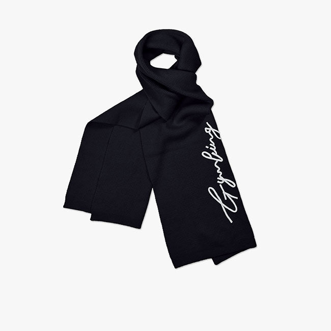 Gym King Script Rib Knit Scarf - Black