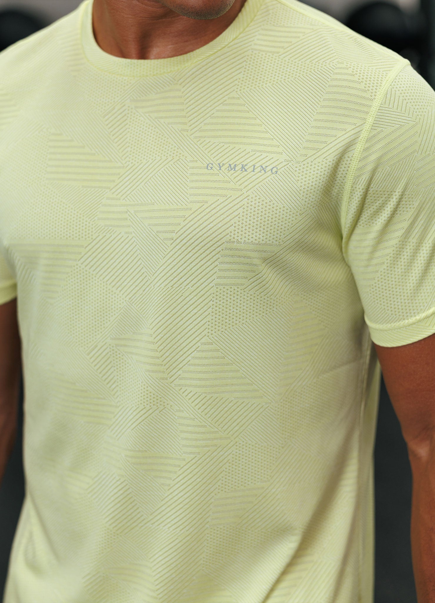 Gym King Geometric Knit Tee - Limelight