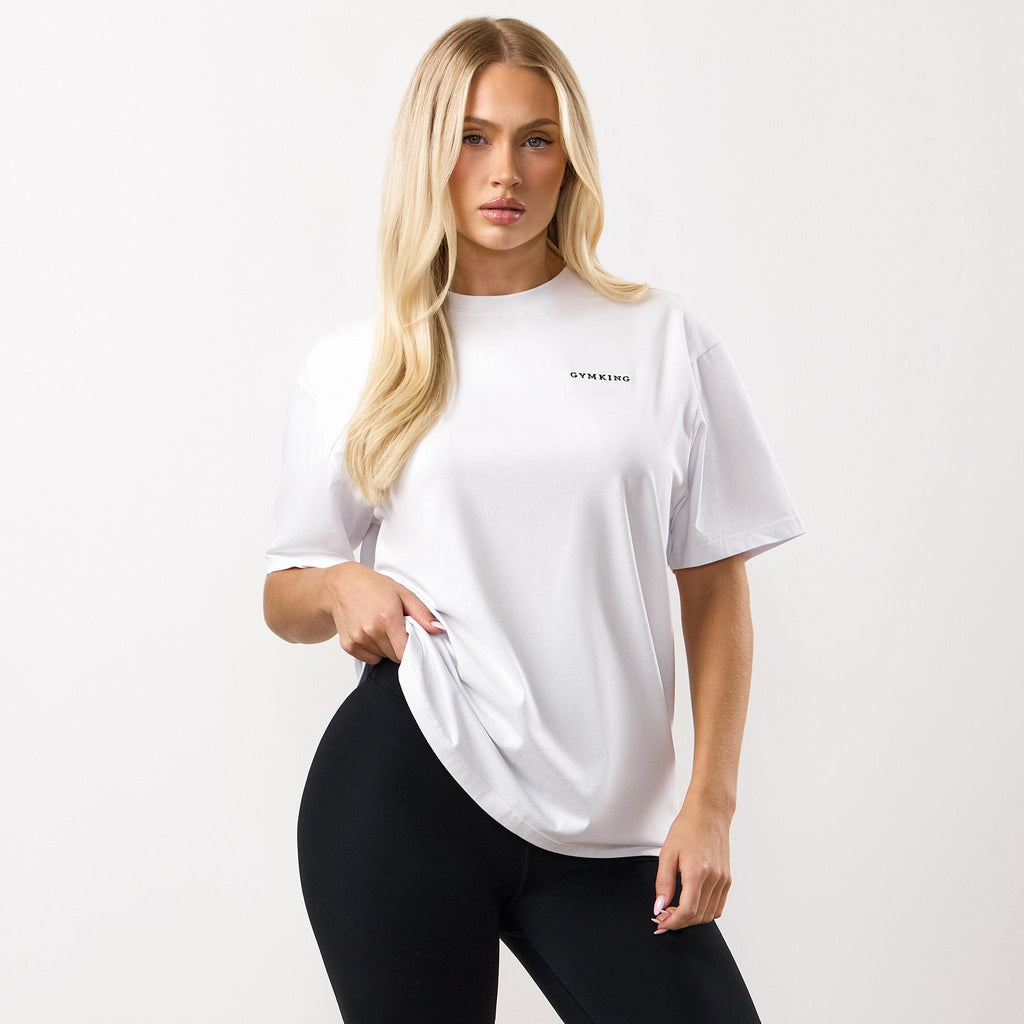 Gym King Boyfriend Tee - White