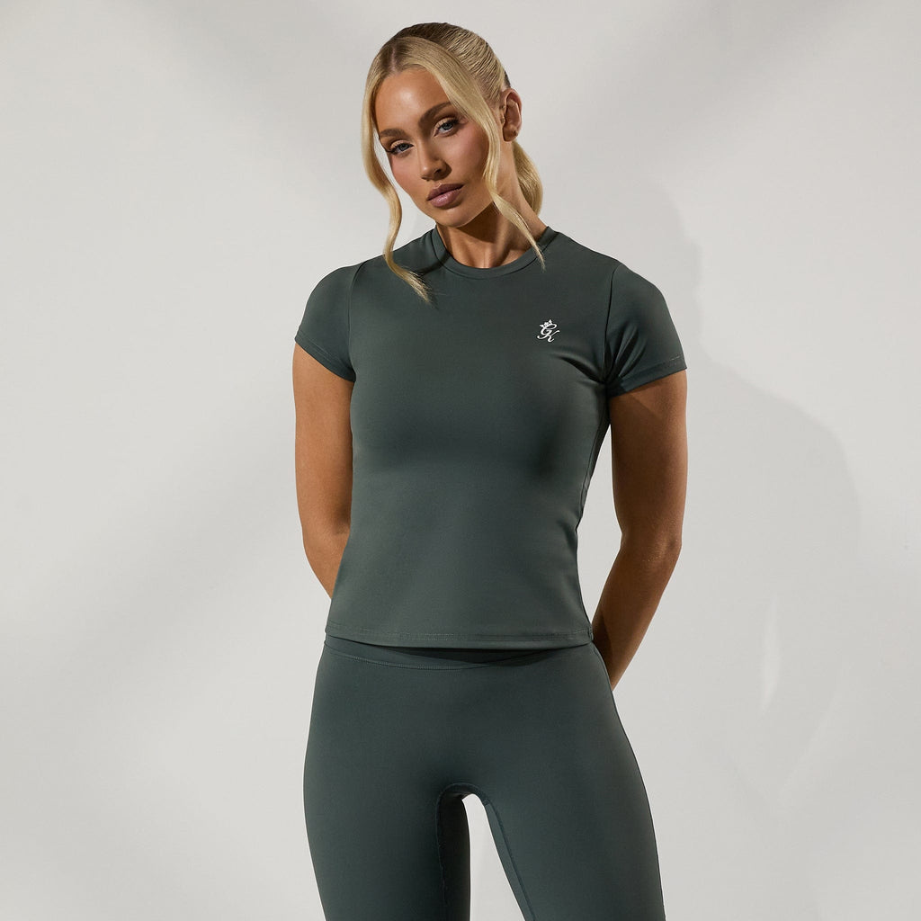 Gym King 365 Built-In Bra Tee - Green Smoke
