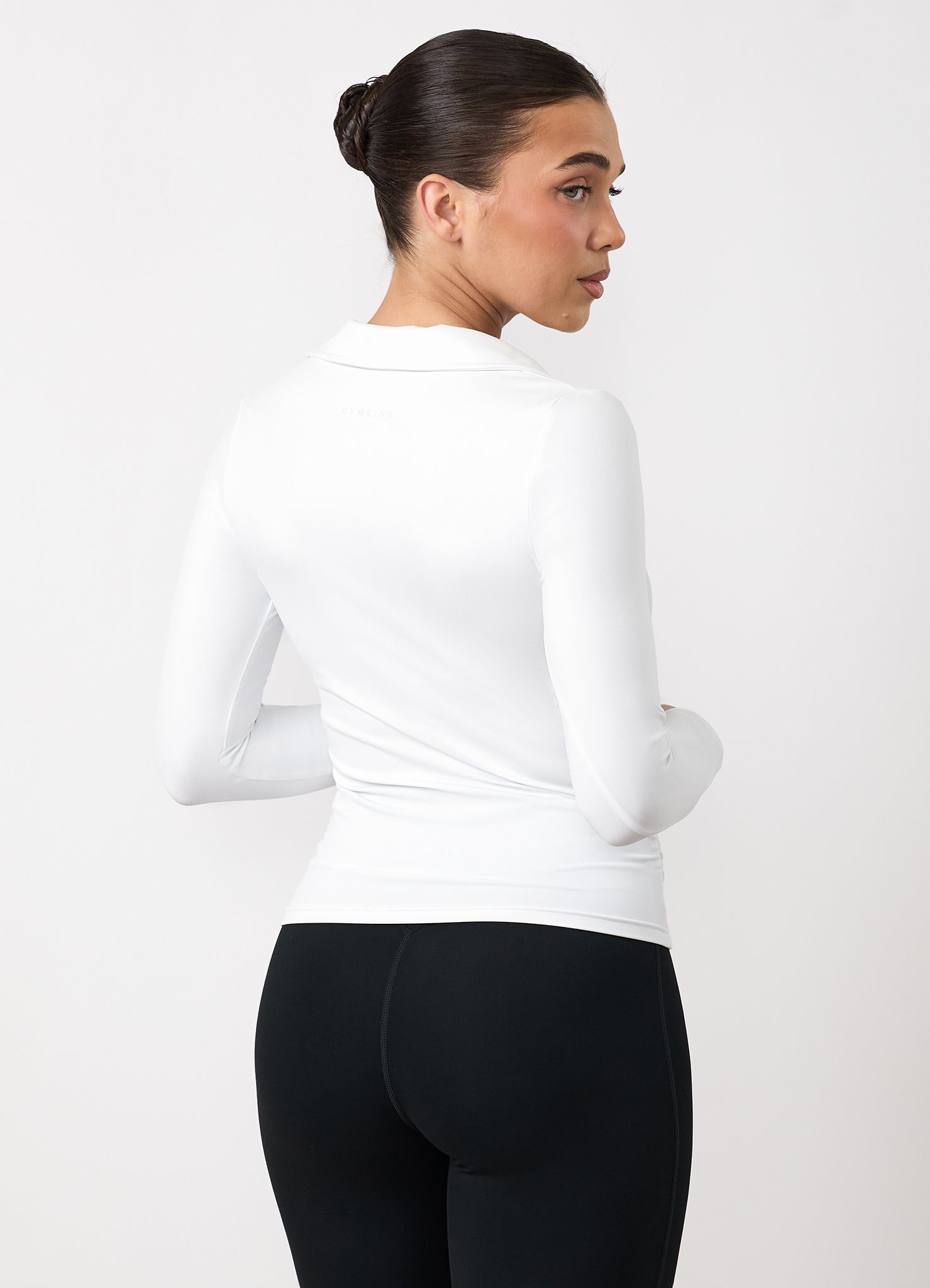 Gym King 365 Collar Long Sleeve Top - White