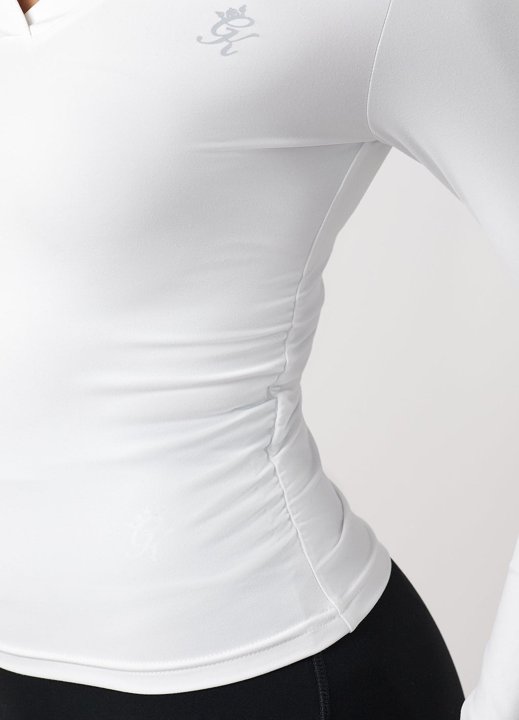 Gym King 365 Collar Long Sleeve Top - White