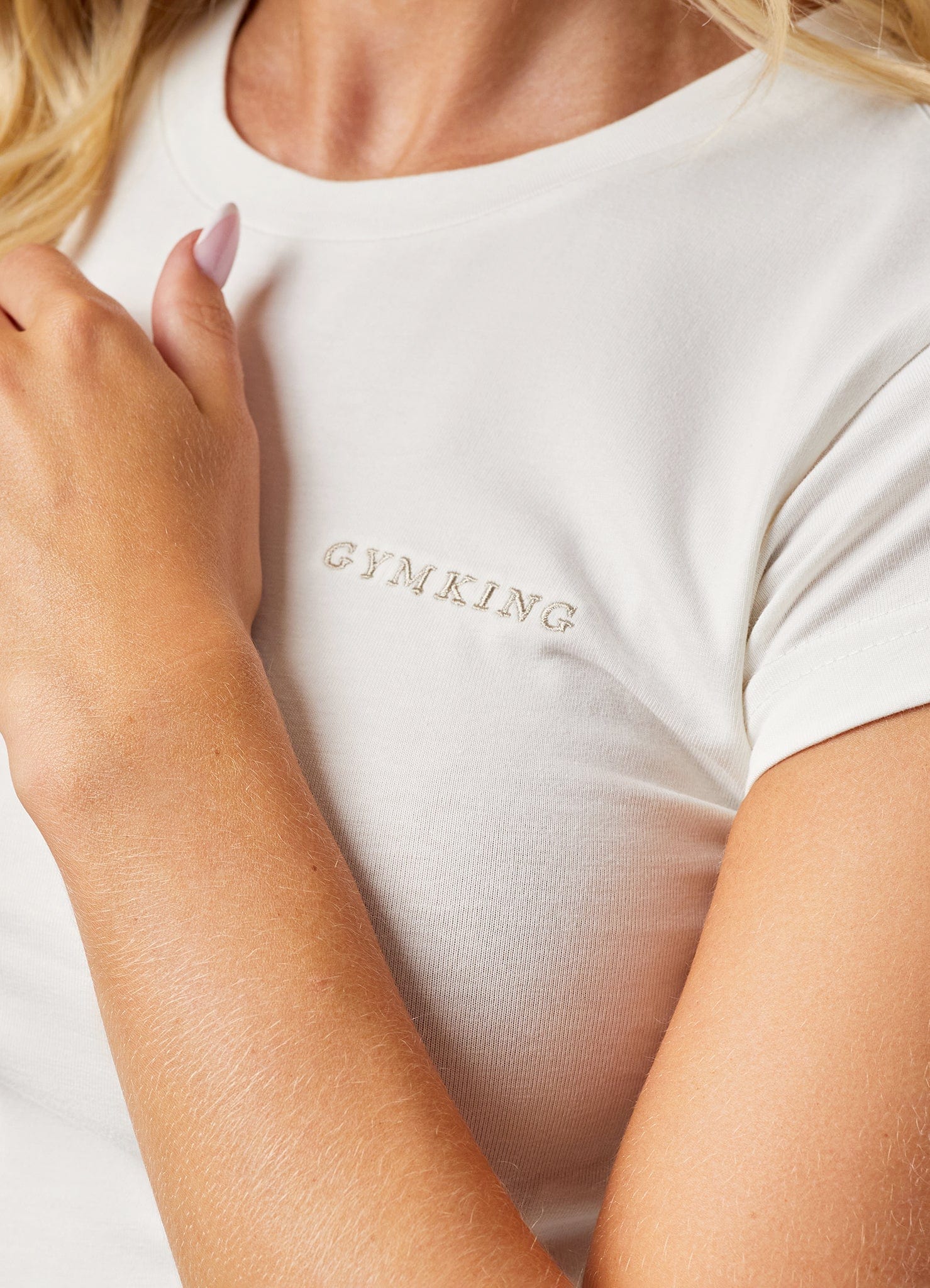 Gym King 365 Fitted Jersey Tee - Cream