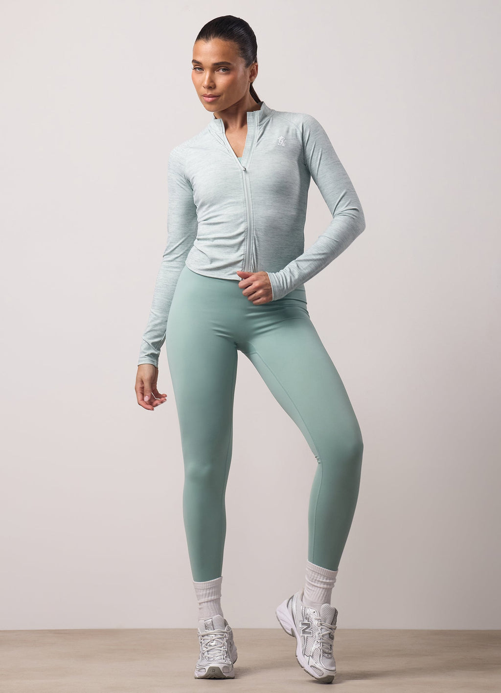 Gym King 365 Full Zip Funnel - Green Mist Grindle