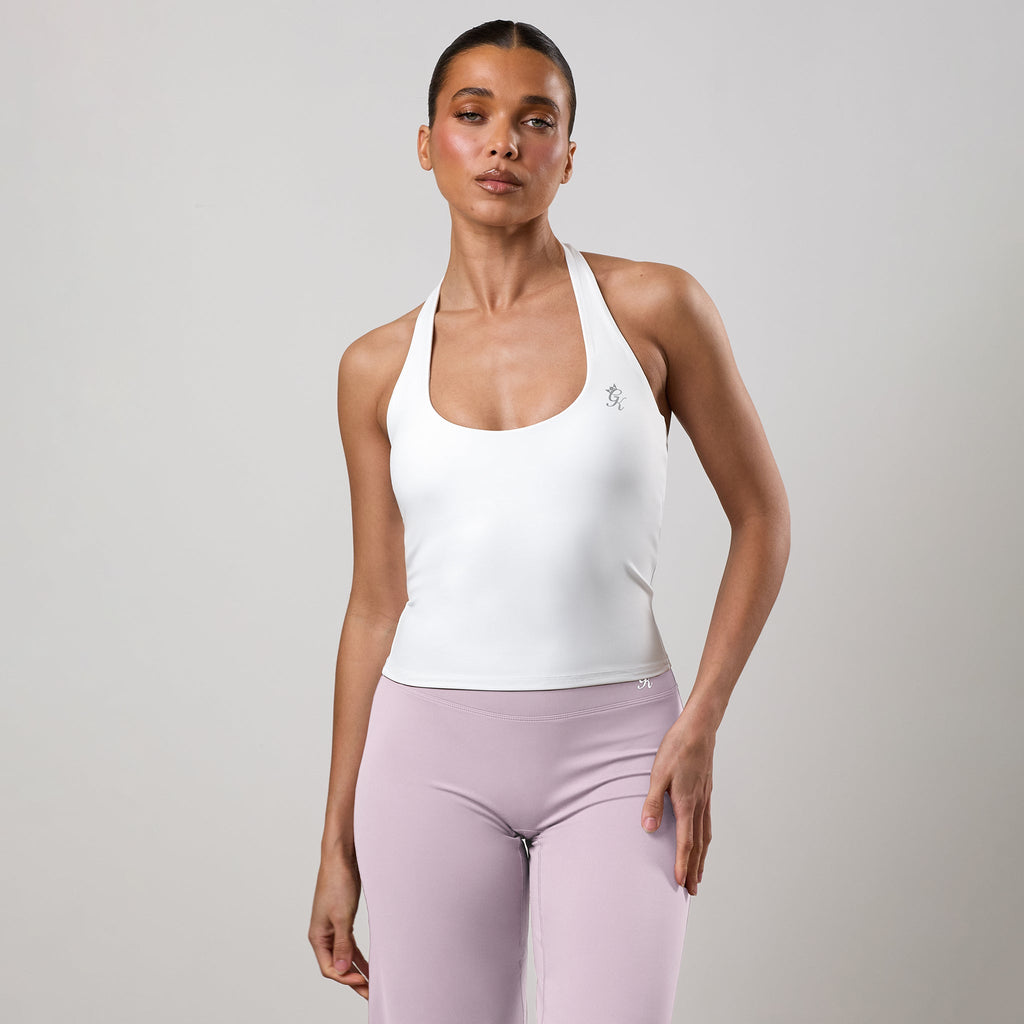 Gym King 365 Halter Neck Tank - White
