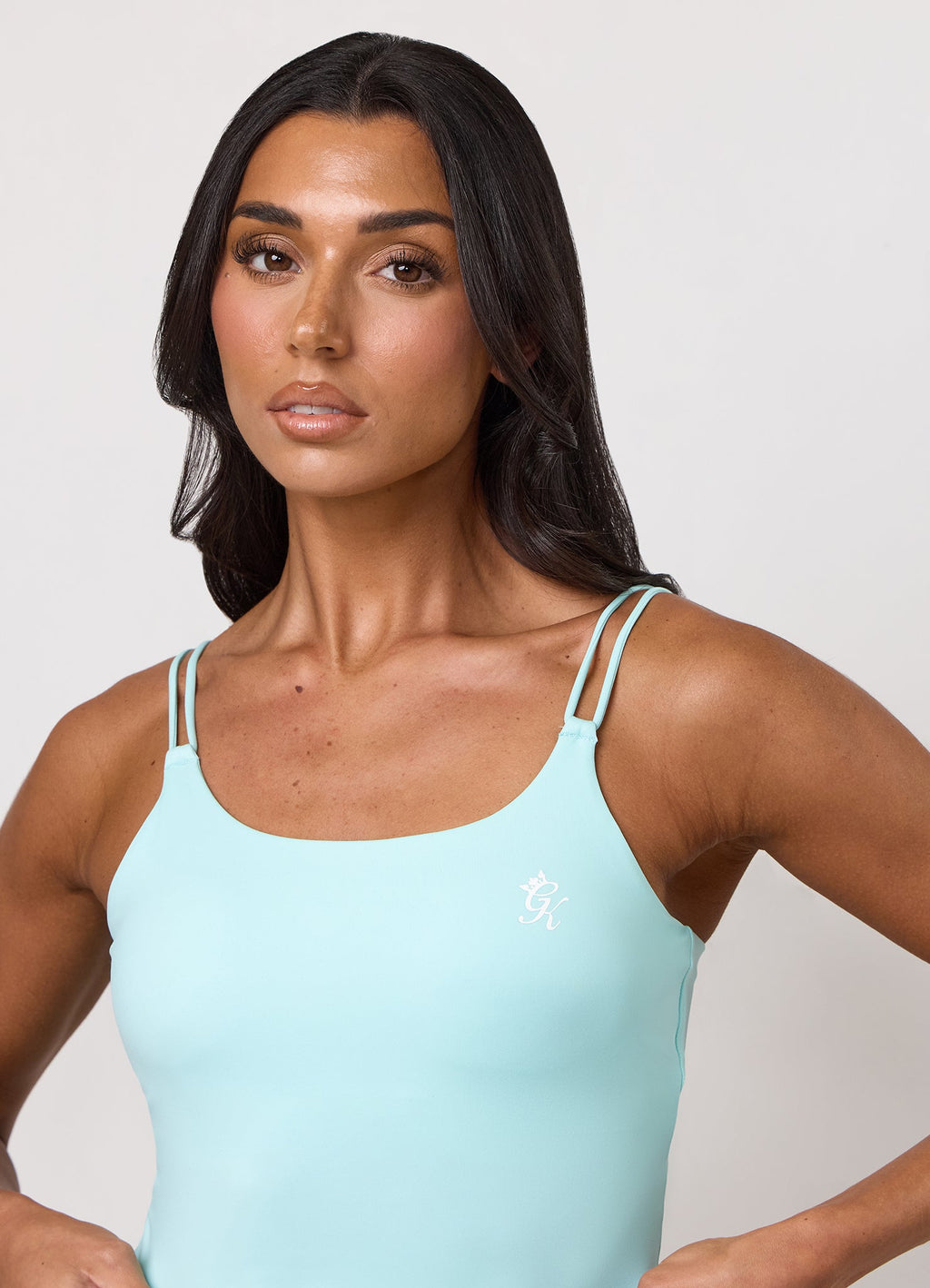 Gym King 365 Long Line Tank - Pale Turquoise
