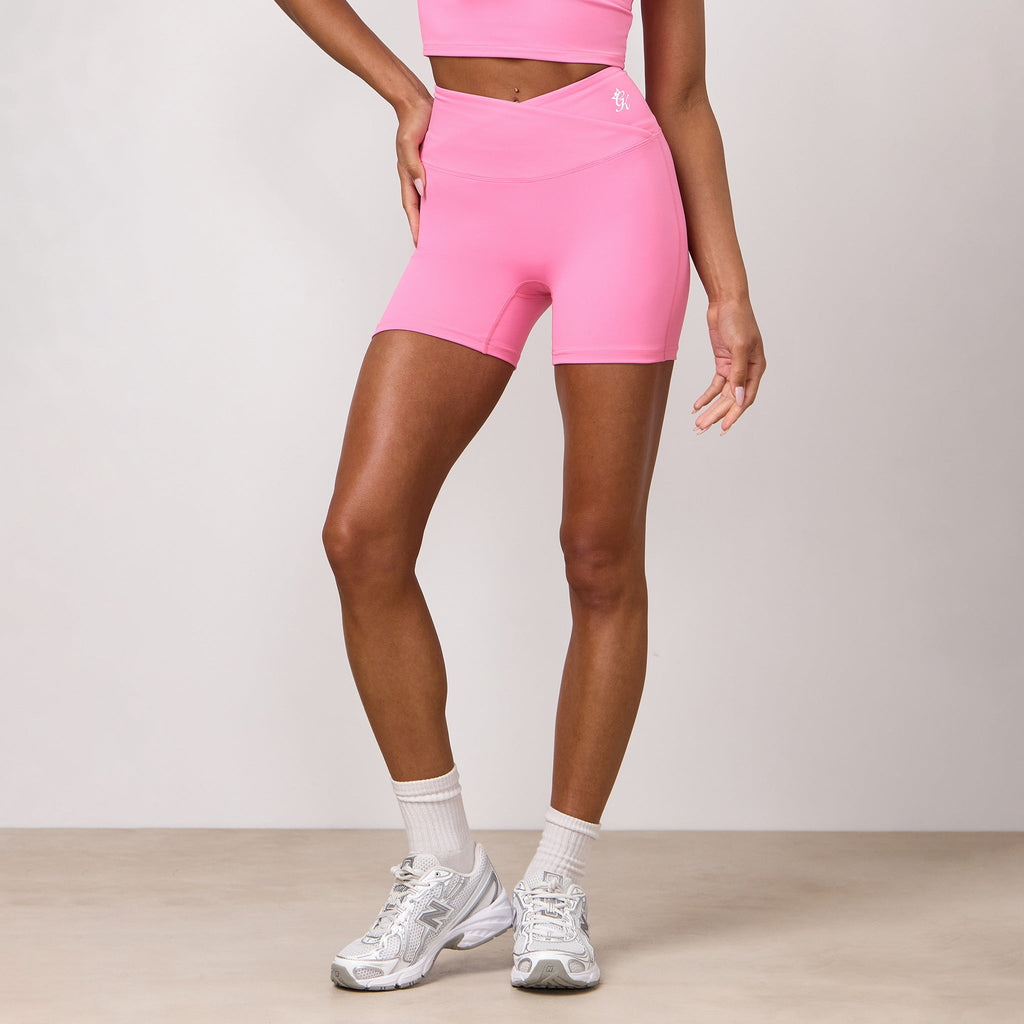 Gym King 365 5" Wrap Over Short - Carnation Pink