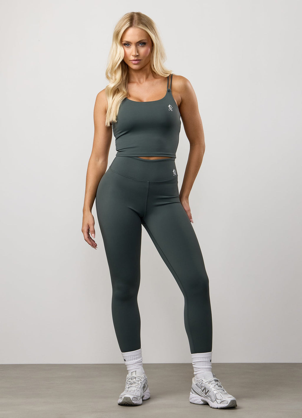 Gym King 365 Long Line Tank - Green Smoke