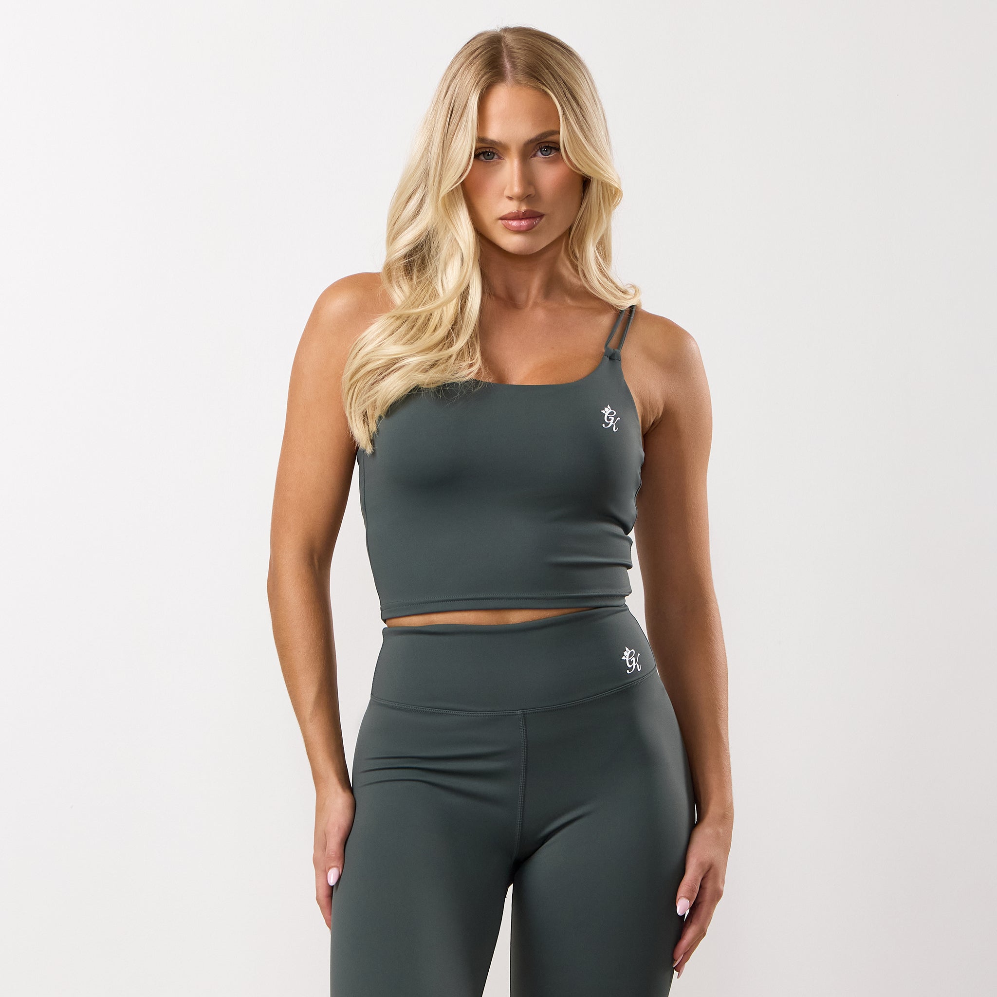 Gym King 365 Long Line Tank - Green Smoke