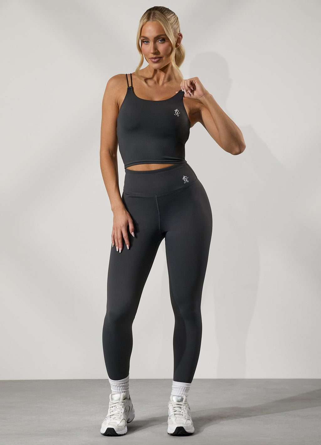 Gym King 365 Long Line Tank - Oyster Grey