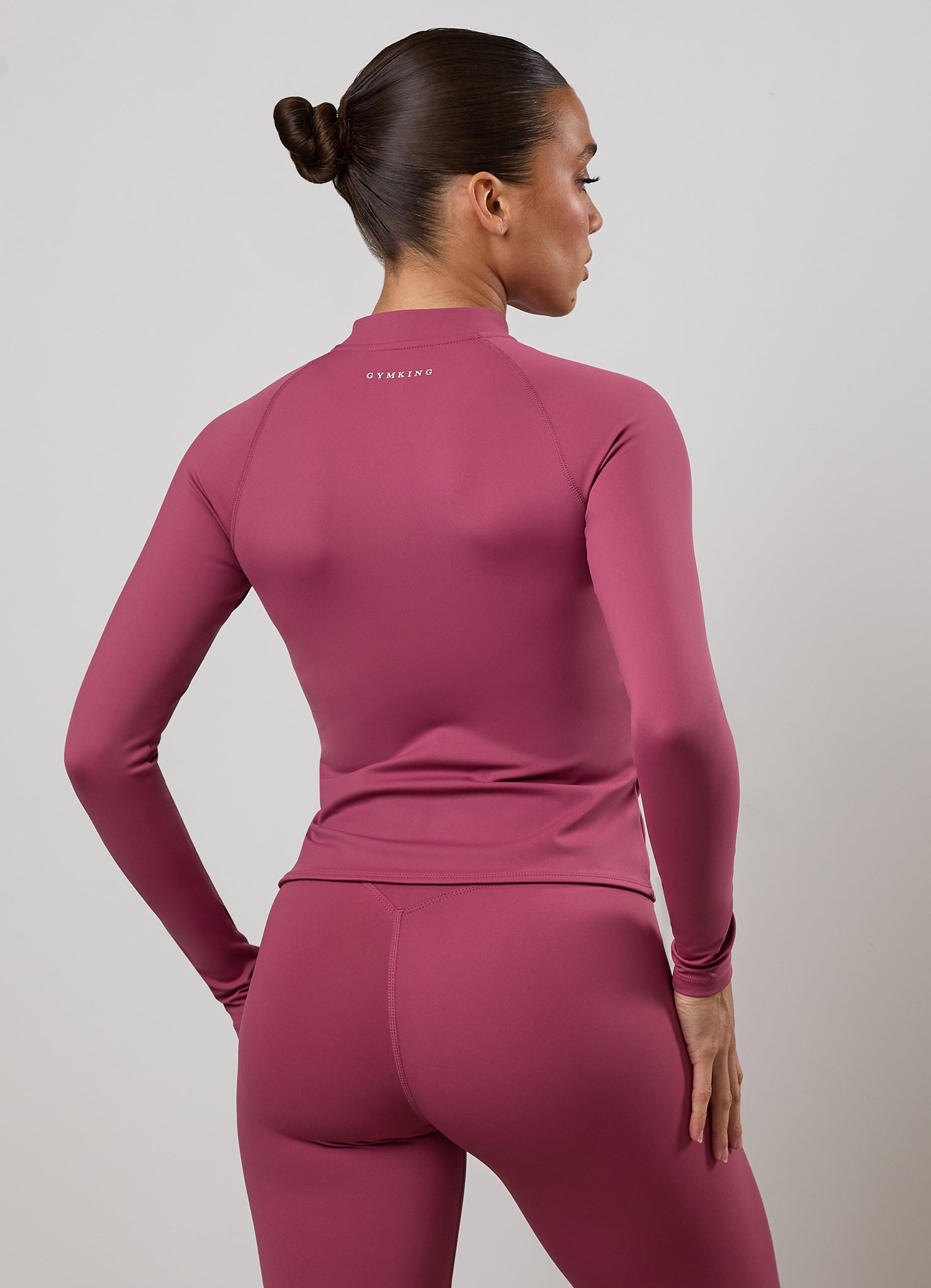 Gym King 365 Long Sleeve Full Zip Funnel - Berry
