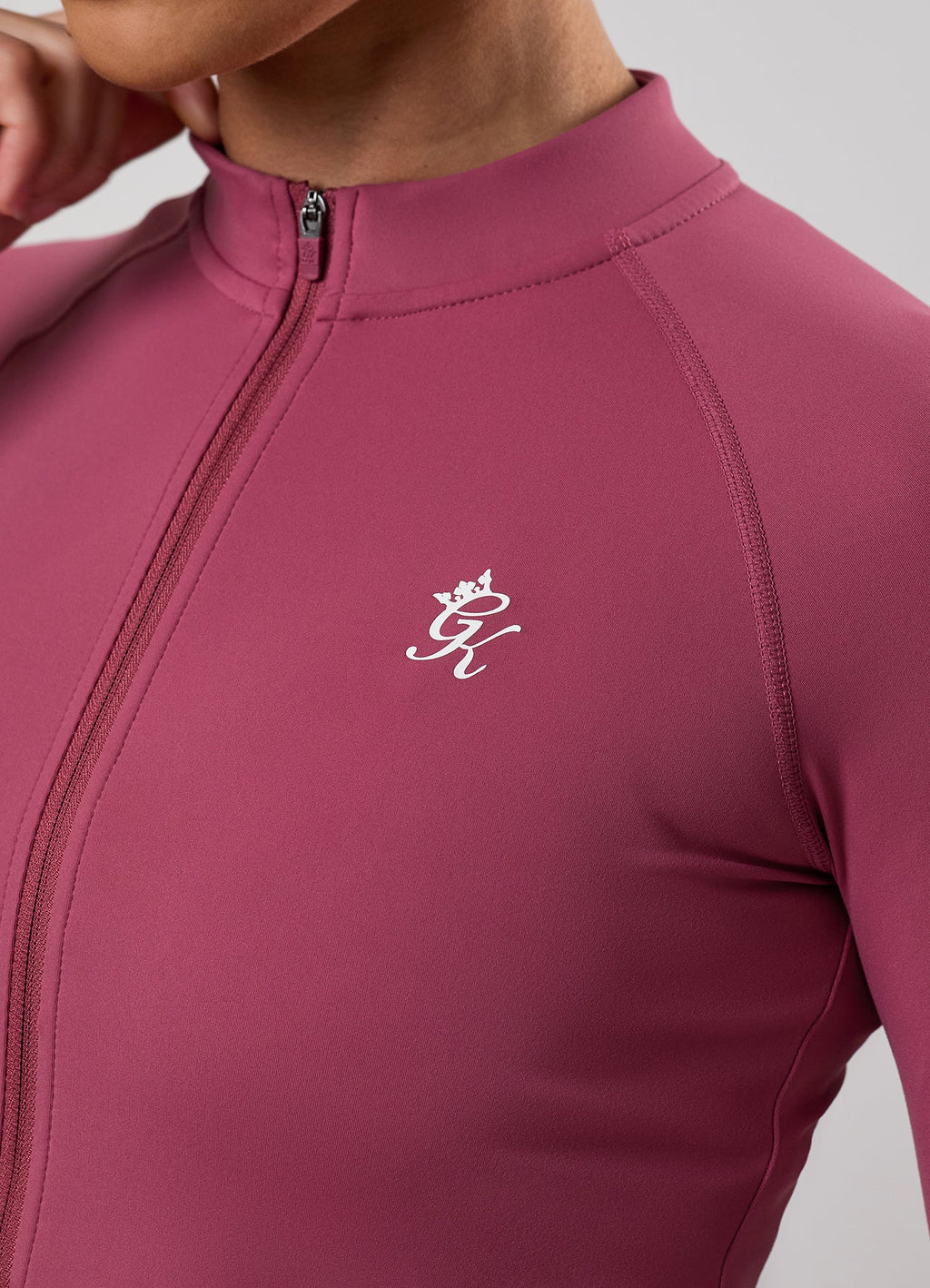 Gym King 365 Long Sleeve Full Zip Funnel - Berry