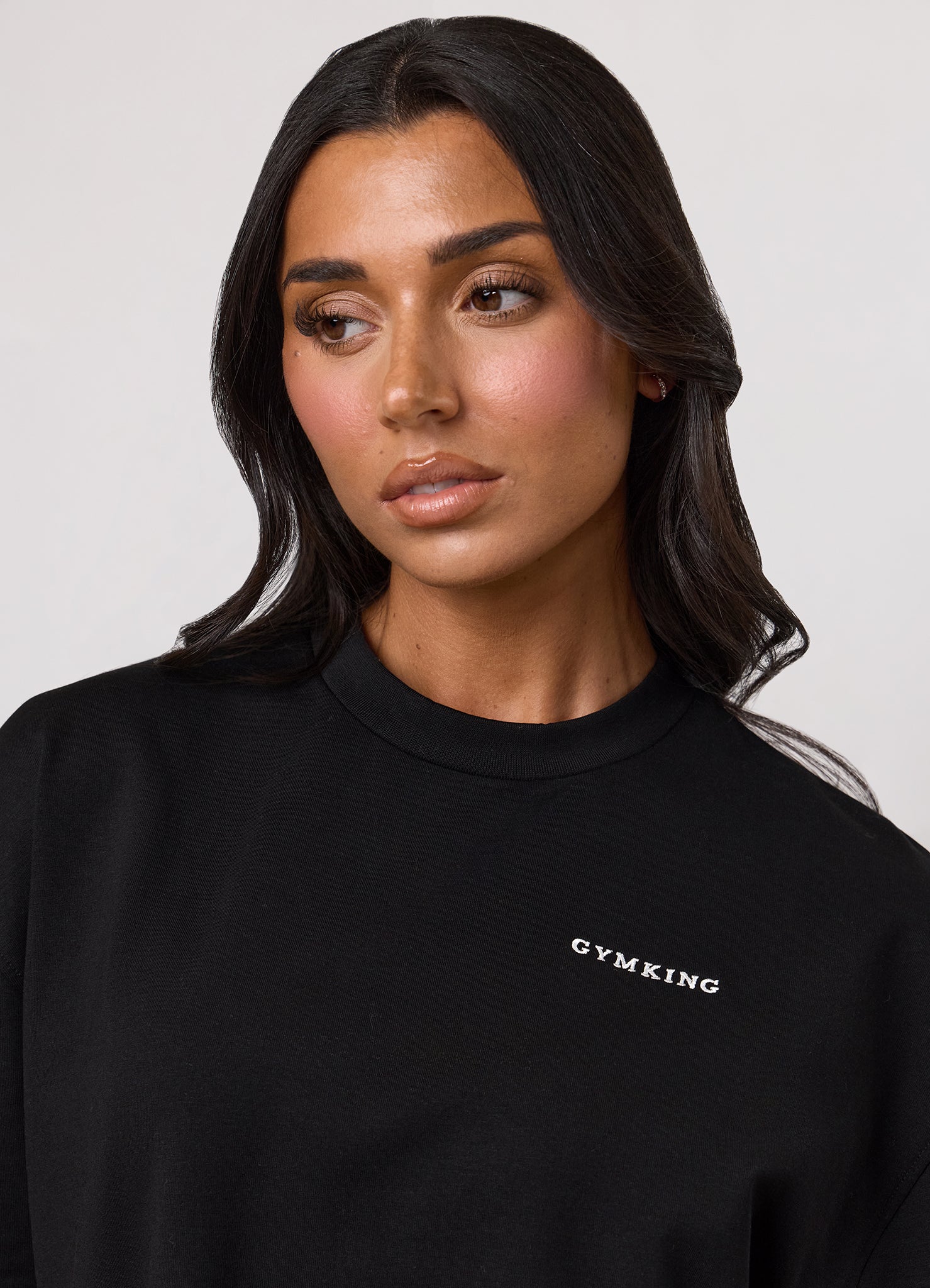 Gym King 365 Micro Loopback Boxy Tee - Black