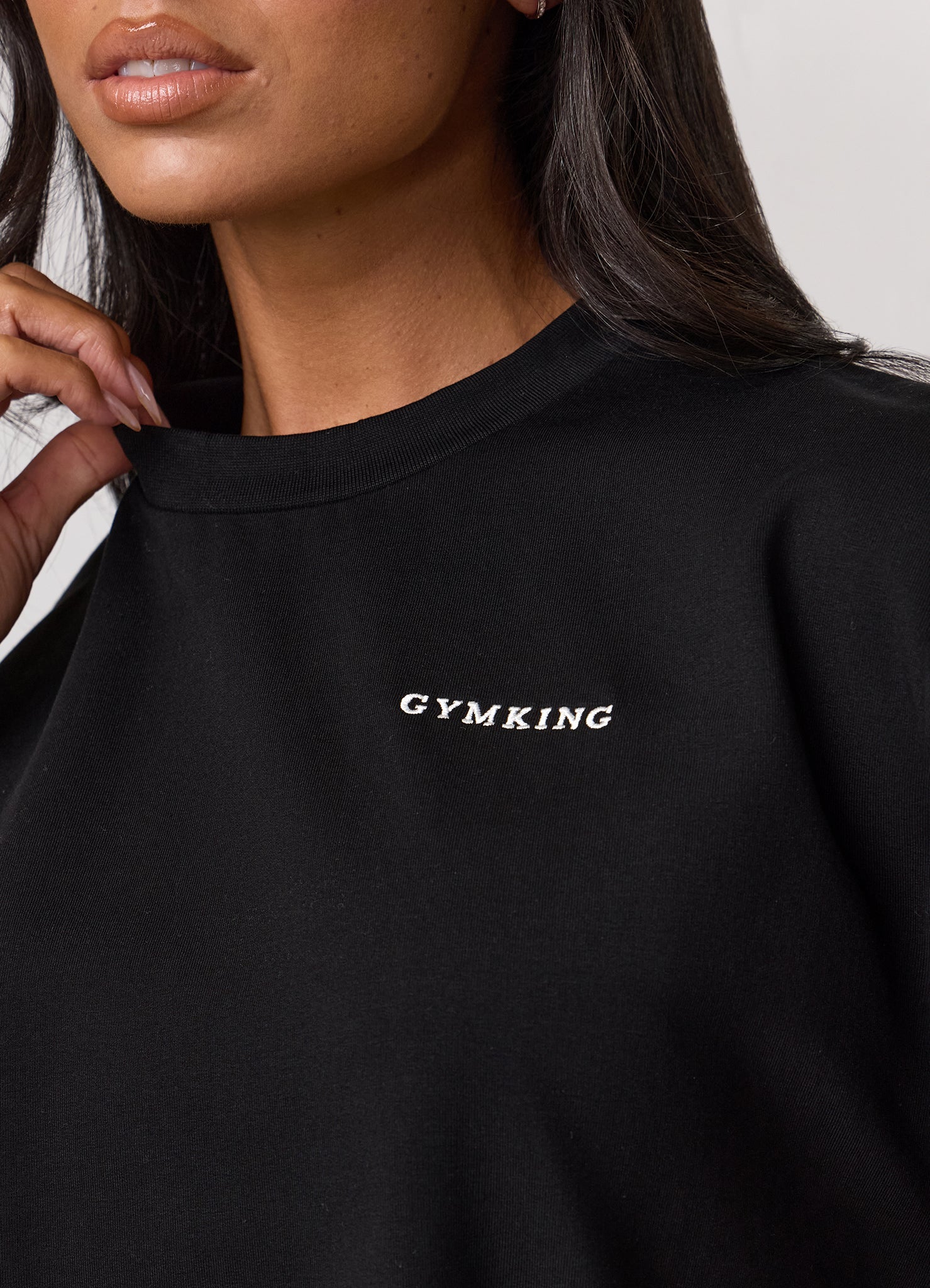 Gym King 365 Micro Loopback Boxy Tee - Black
