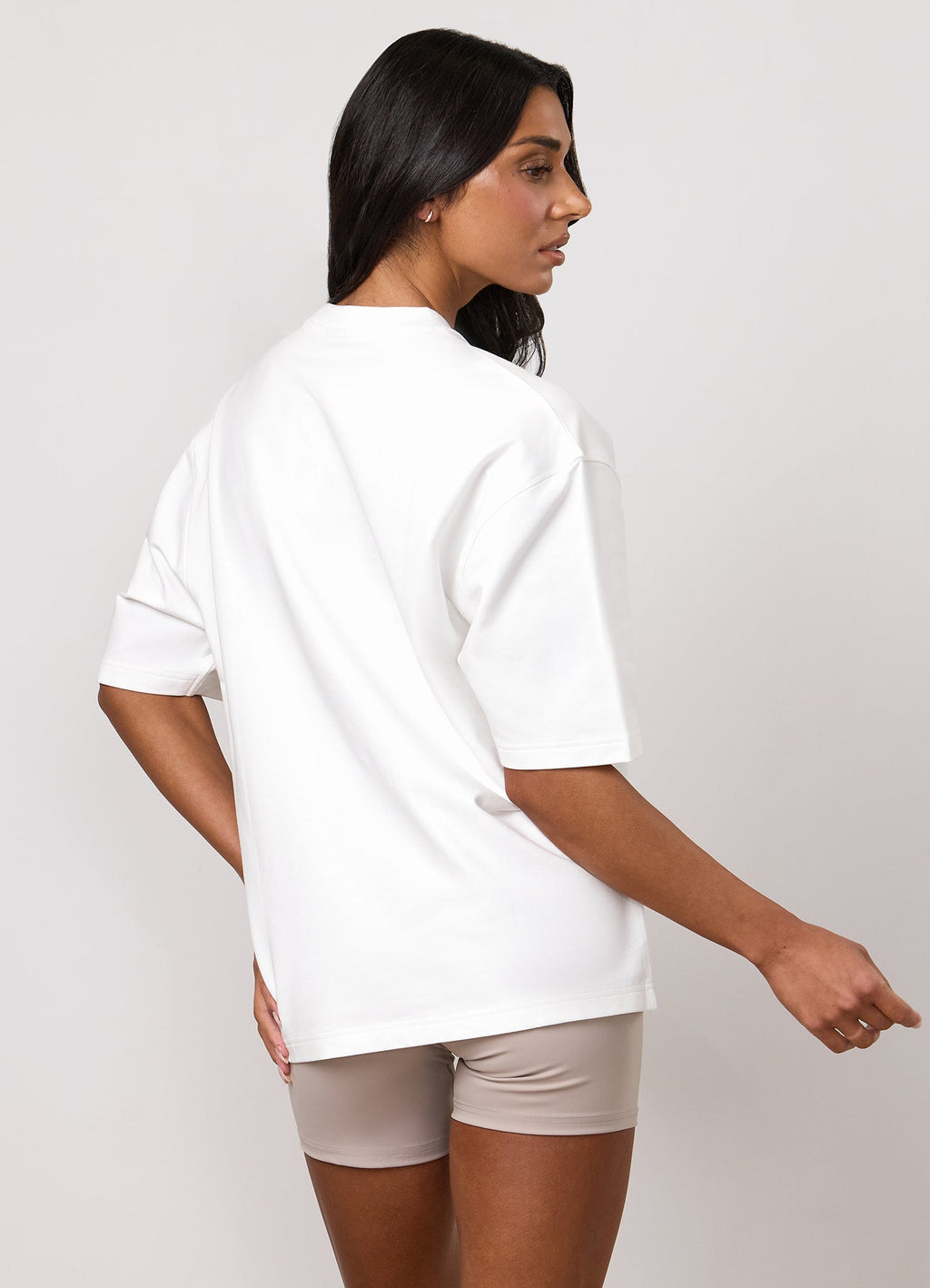 Gym King 365 Micro Loopback Boxy Tee - Cream