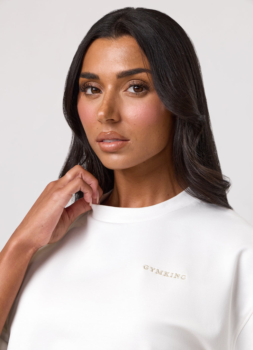 Gym King 365 Micro Loopback Boxy Tee - Cream