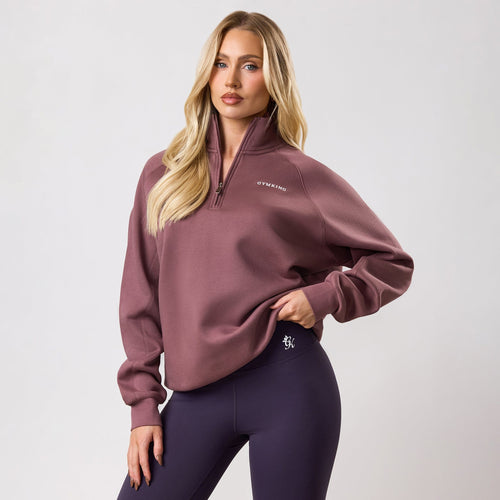 Gym King 365 Raglan Sleeve Fleece Funnel - Brown Plum