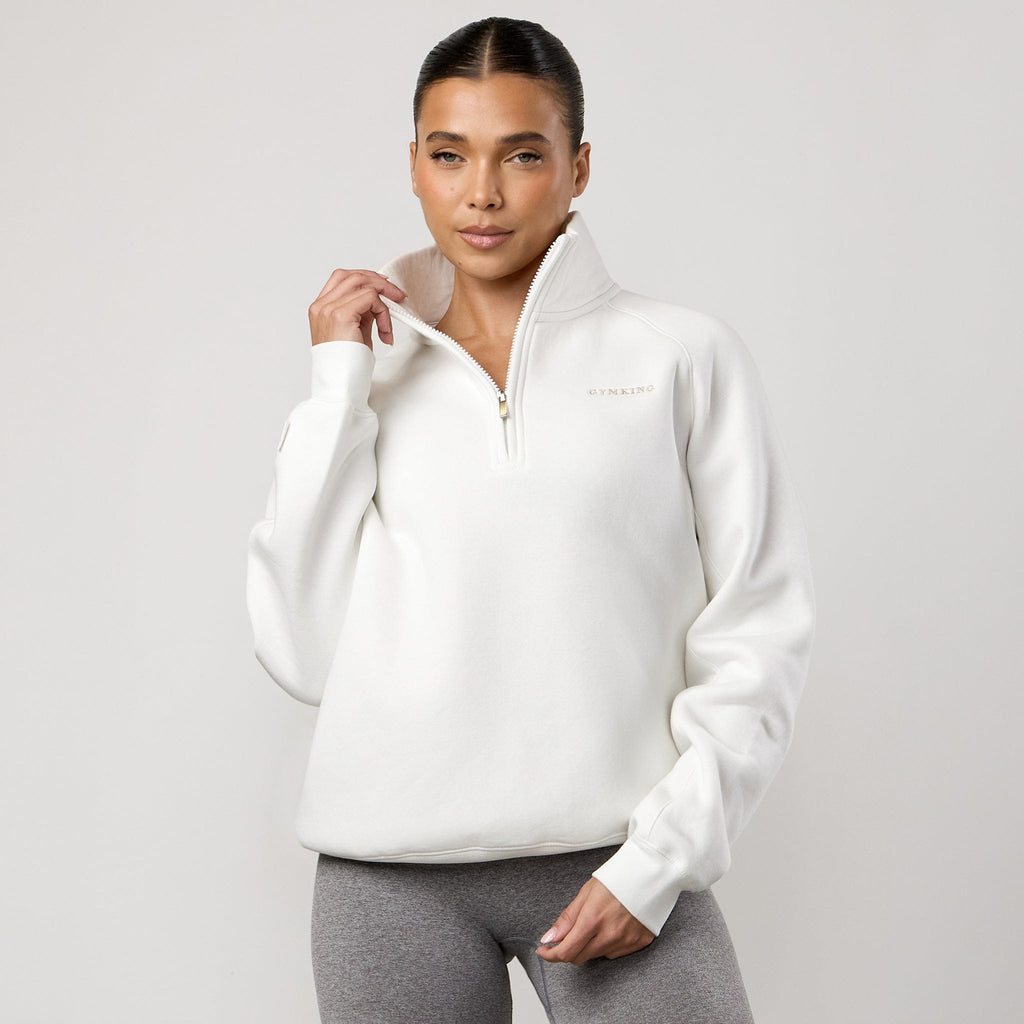 Gym King Raglan Sleeve Fleece Funnel - Cream