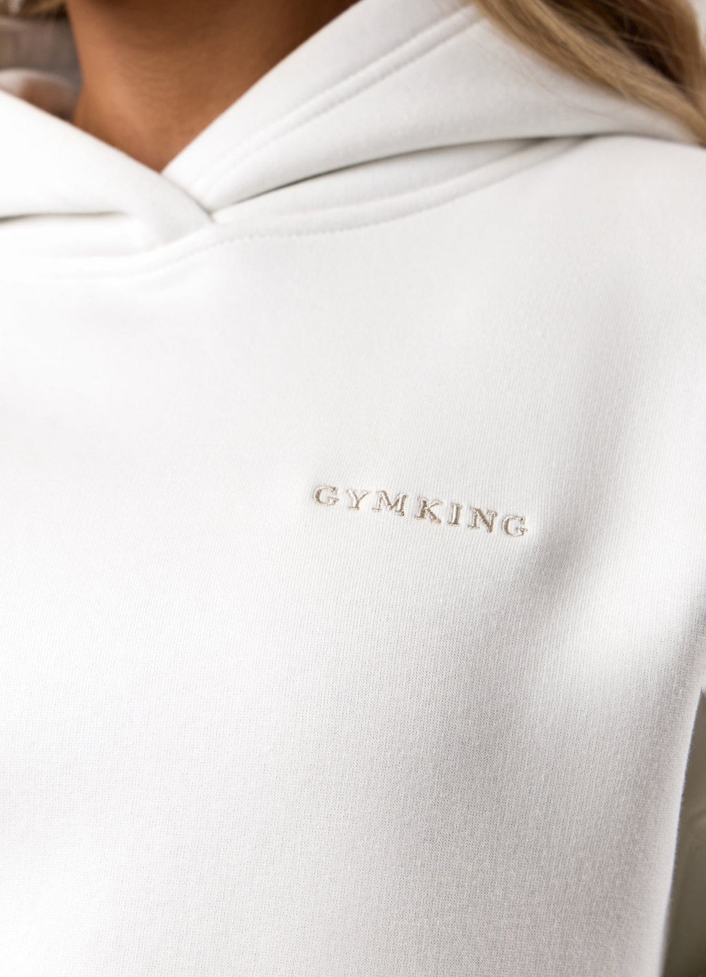 Gym King 365 Relaxed Fit Fleece Hoodie - Cream