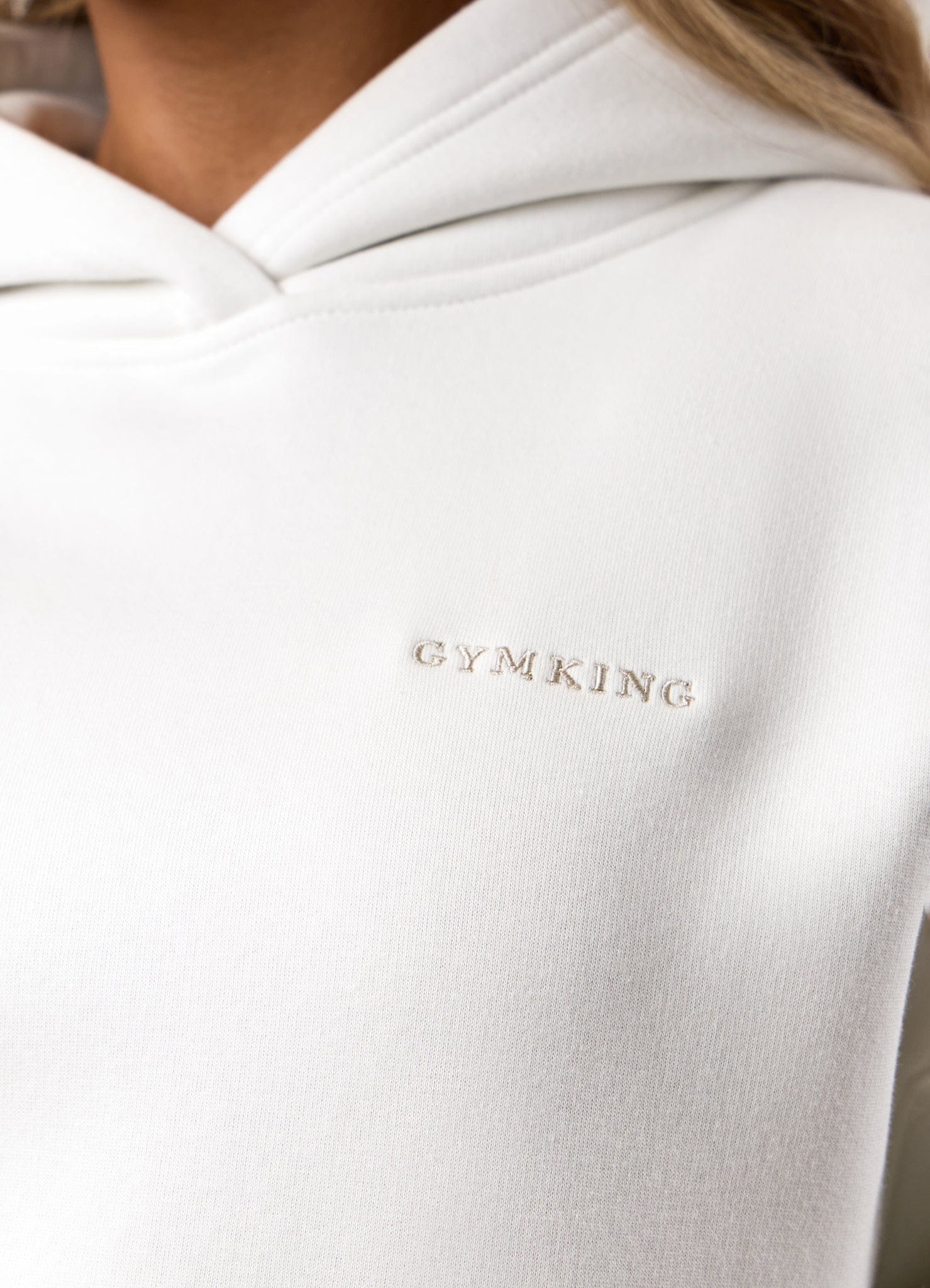 Gym King 365 Relaxed Fit Fleece Hoodie - Cream