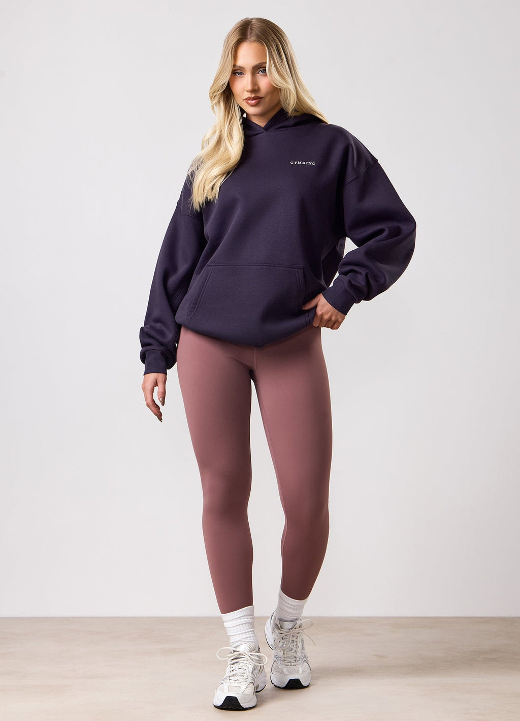 Gym King 365 Relaxed Fit Fleece Hoodie - Aubergine