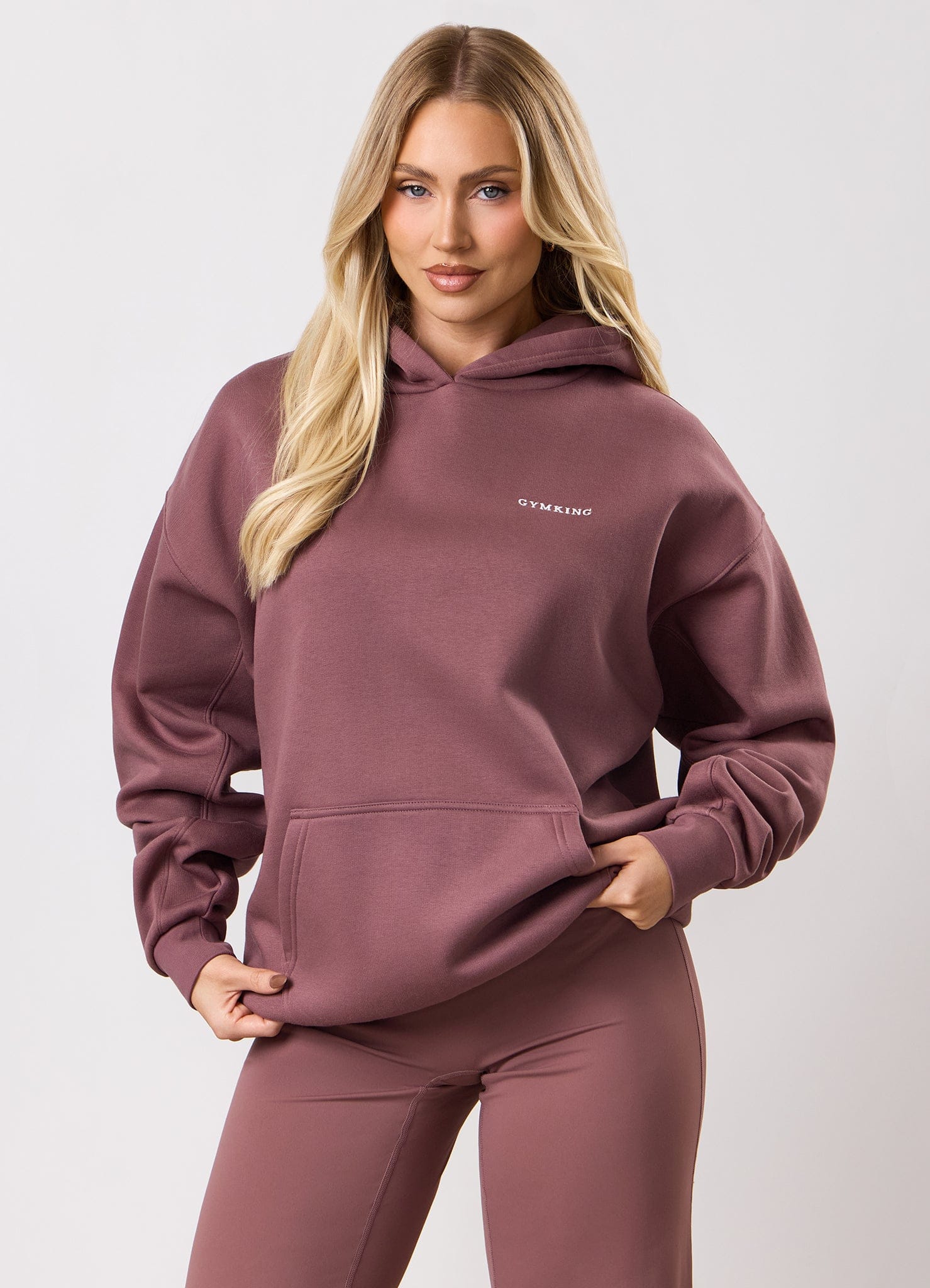 Gym King 365 Relaxed Fit Fleece Hoodie - Brown Plum