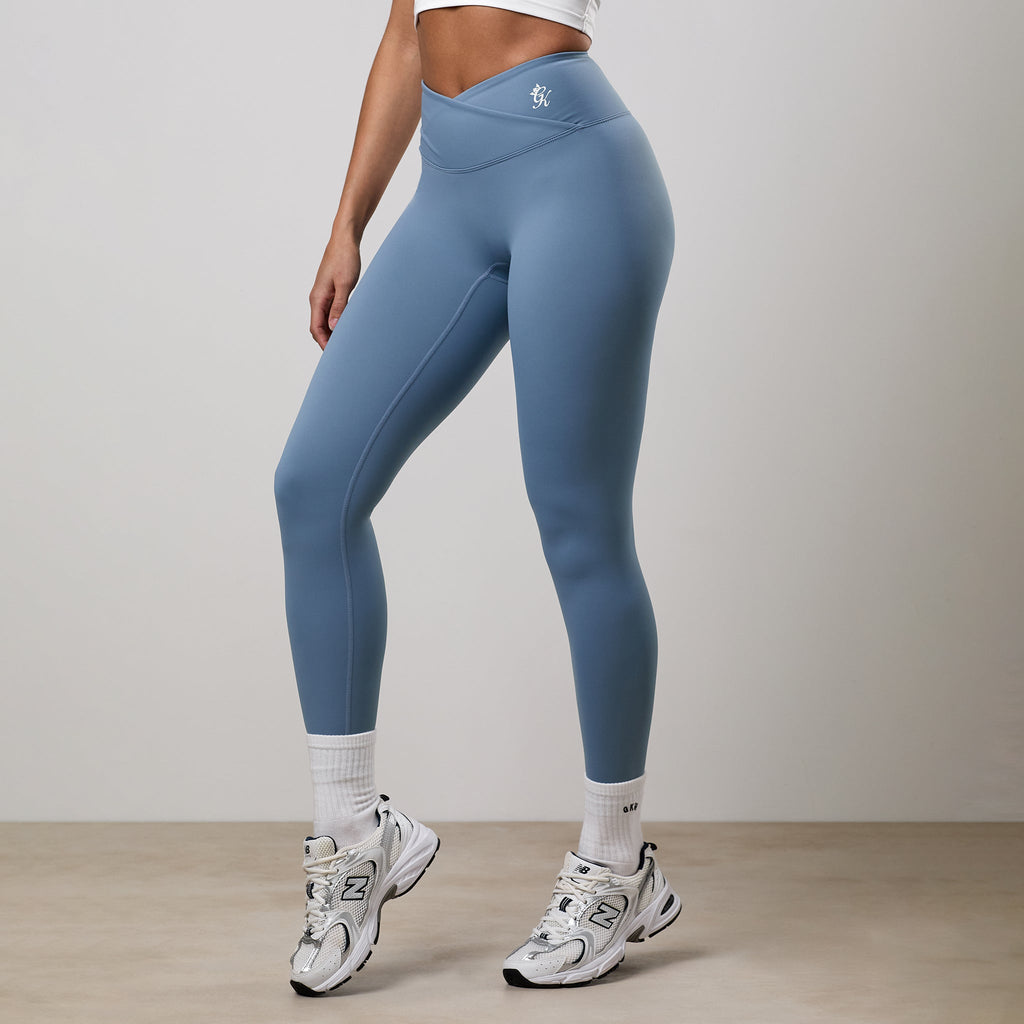 Gym King 365 Wrap Over Legging - Faded Indigo