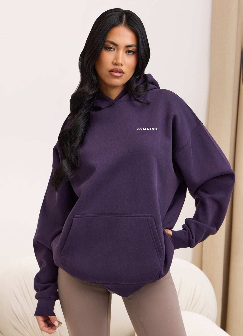 Gym King 365 Relaxed Fit Fleece Hoodie - Aubergine