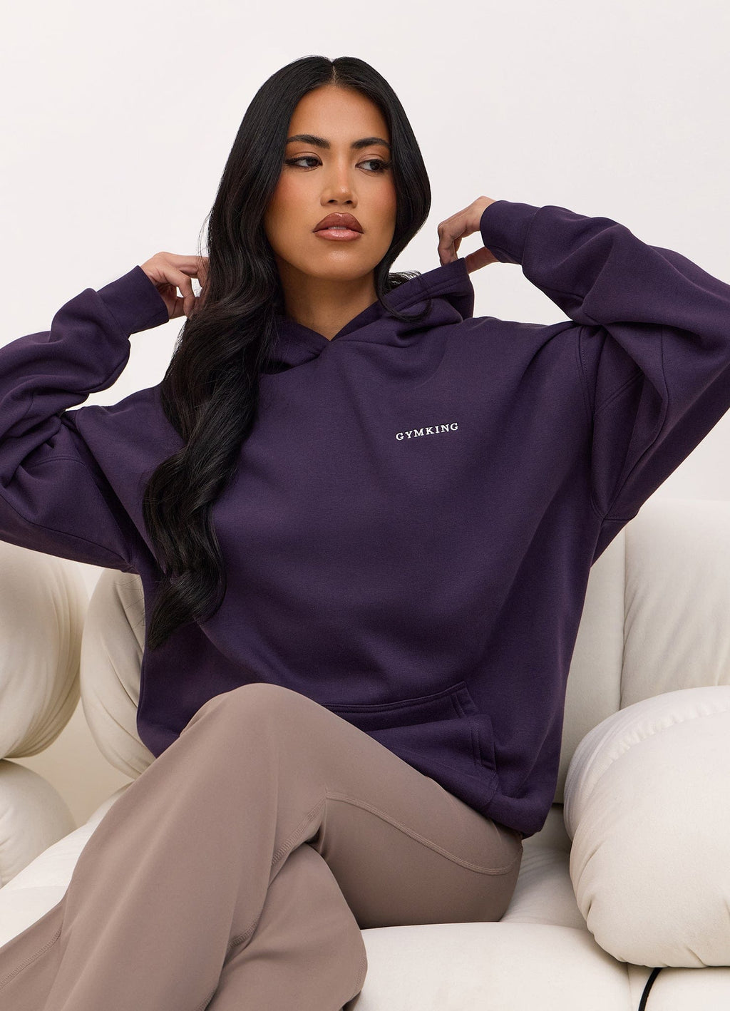Gym King 365 Relaxed Fit Fleece Hoodie - Aubergine