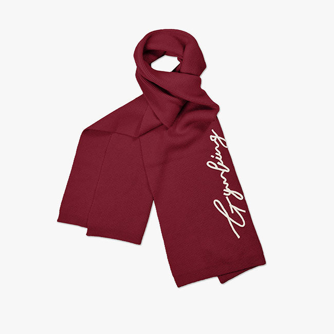 Gym King Script Rib Knit Scarf - Fig