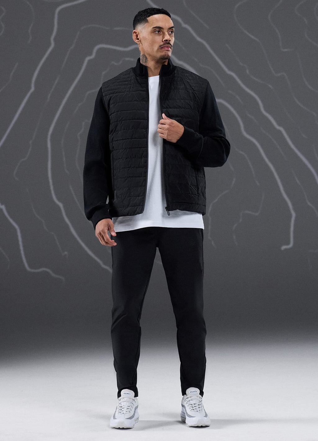 Gym King Rebellion Rushmore Light Quilted Knit Jacket - Black
