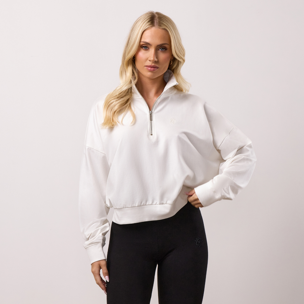 Gym King Victory Fleece 1/4 Zip Funnel - Cream