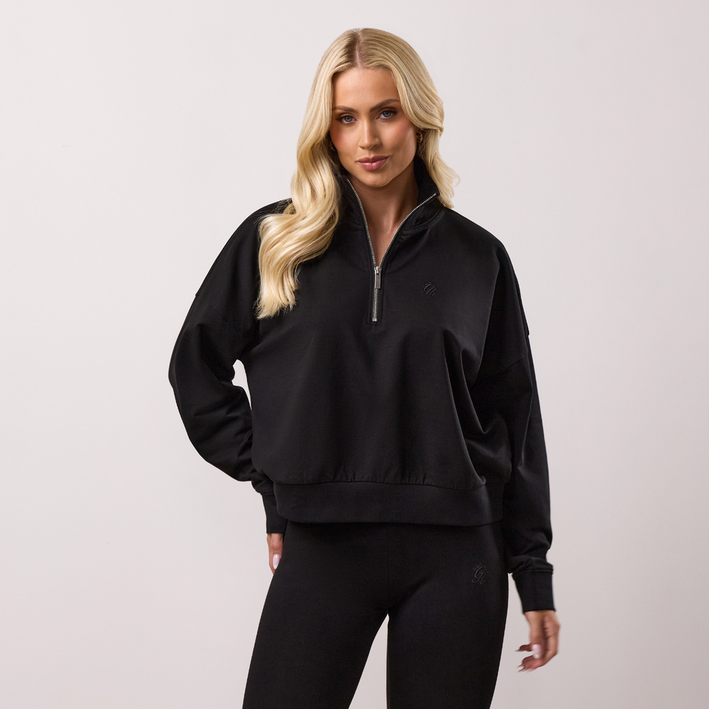 Gym King Victory Fleece 1/4 Zip Funnel - Black