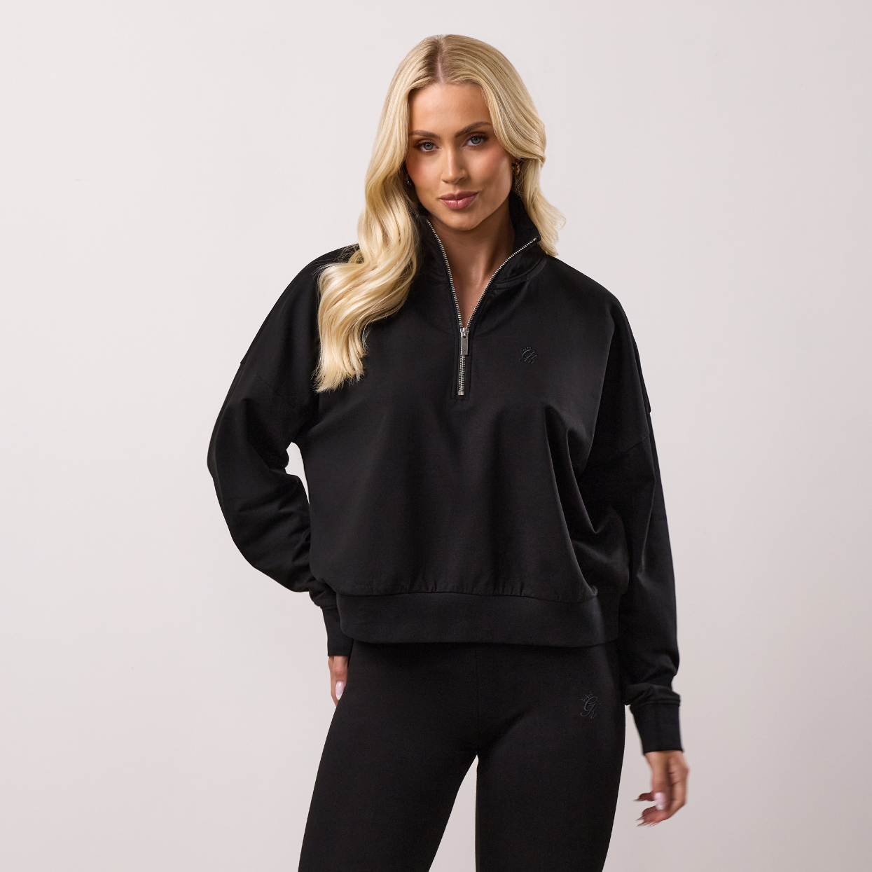 Gym King Victory Fleece 1/4 Zip Funnel - Black