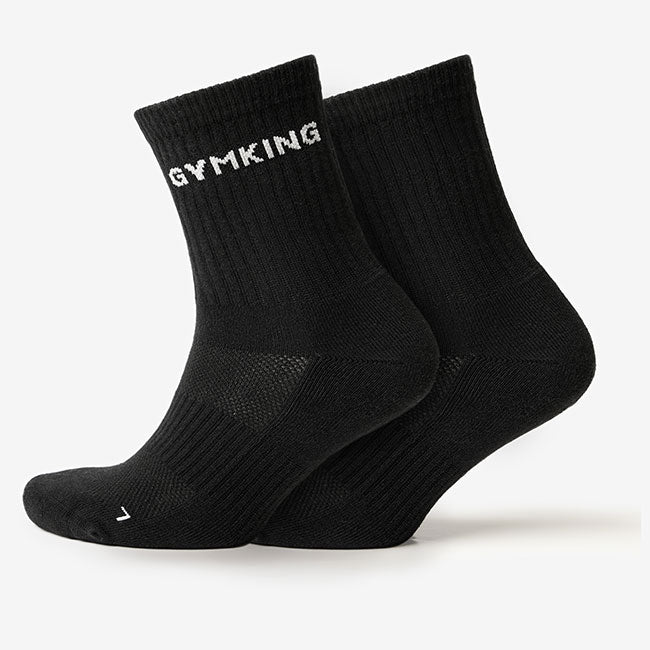 Gym King Linear Crew Sock (2pk) - Black