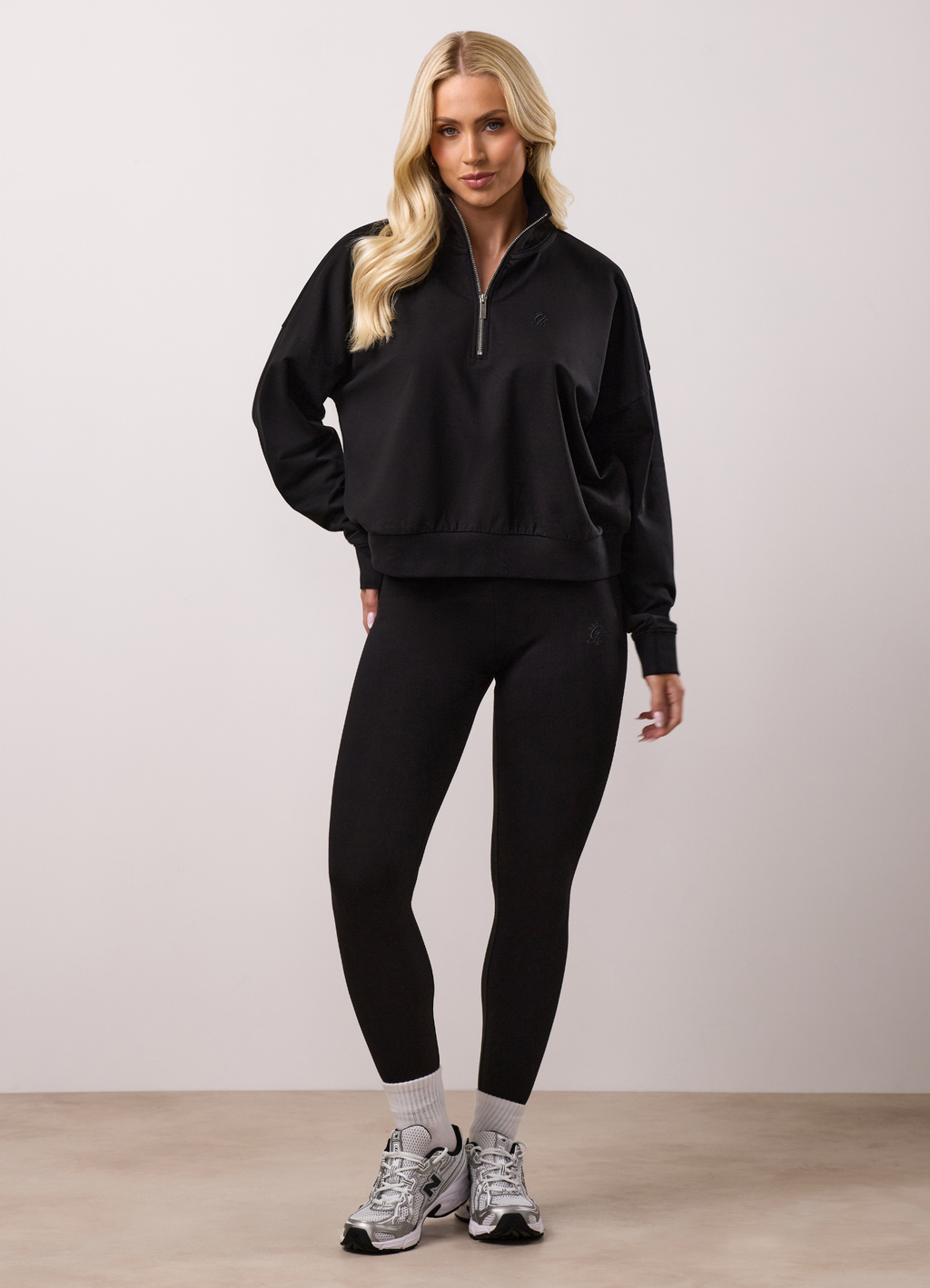 Gym King Victory Fleece 1/4 Zip Funnel - Black