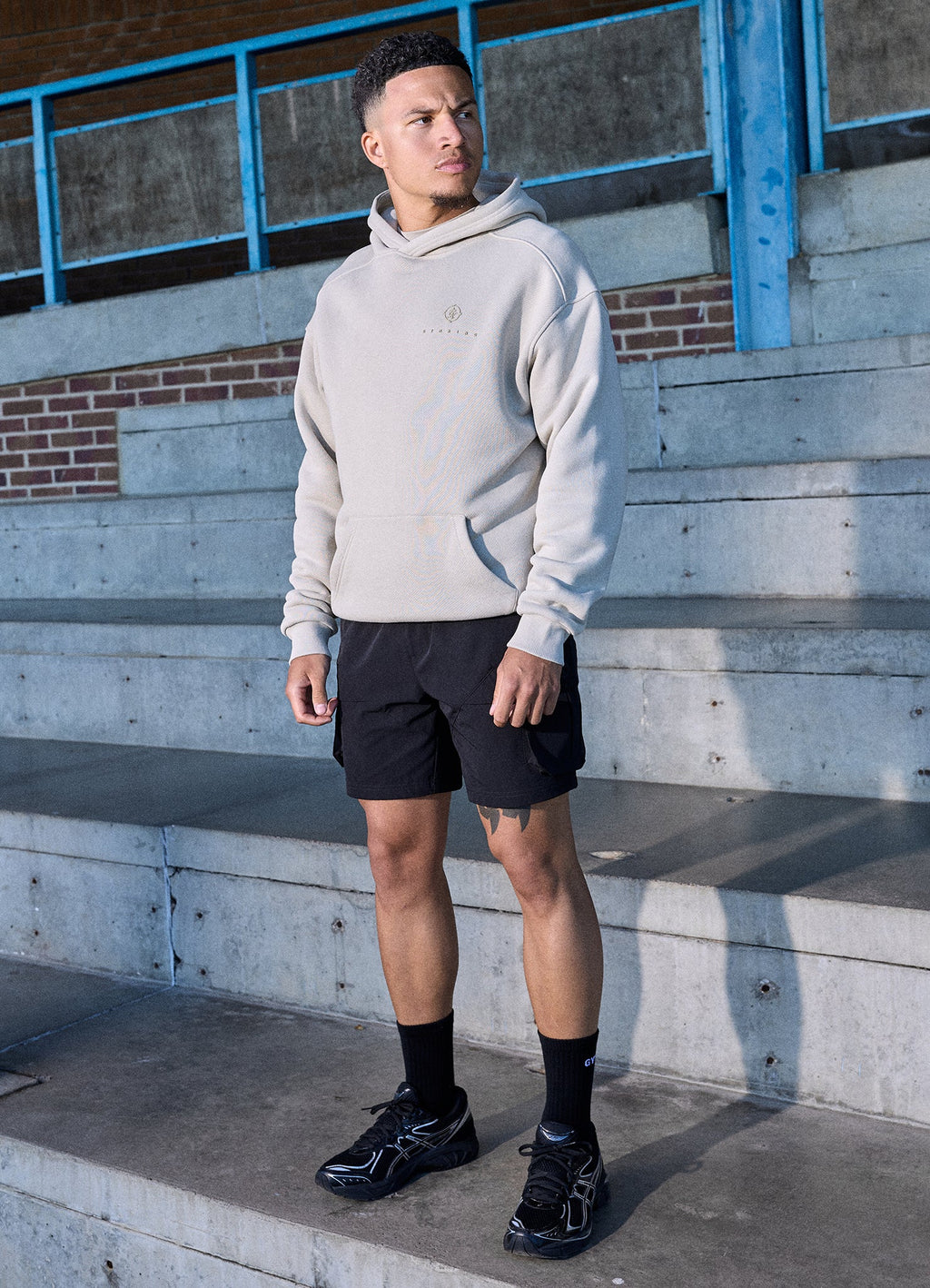 Gym King Rebellion Phantom Hoodie - Stone