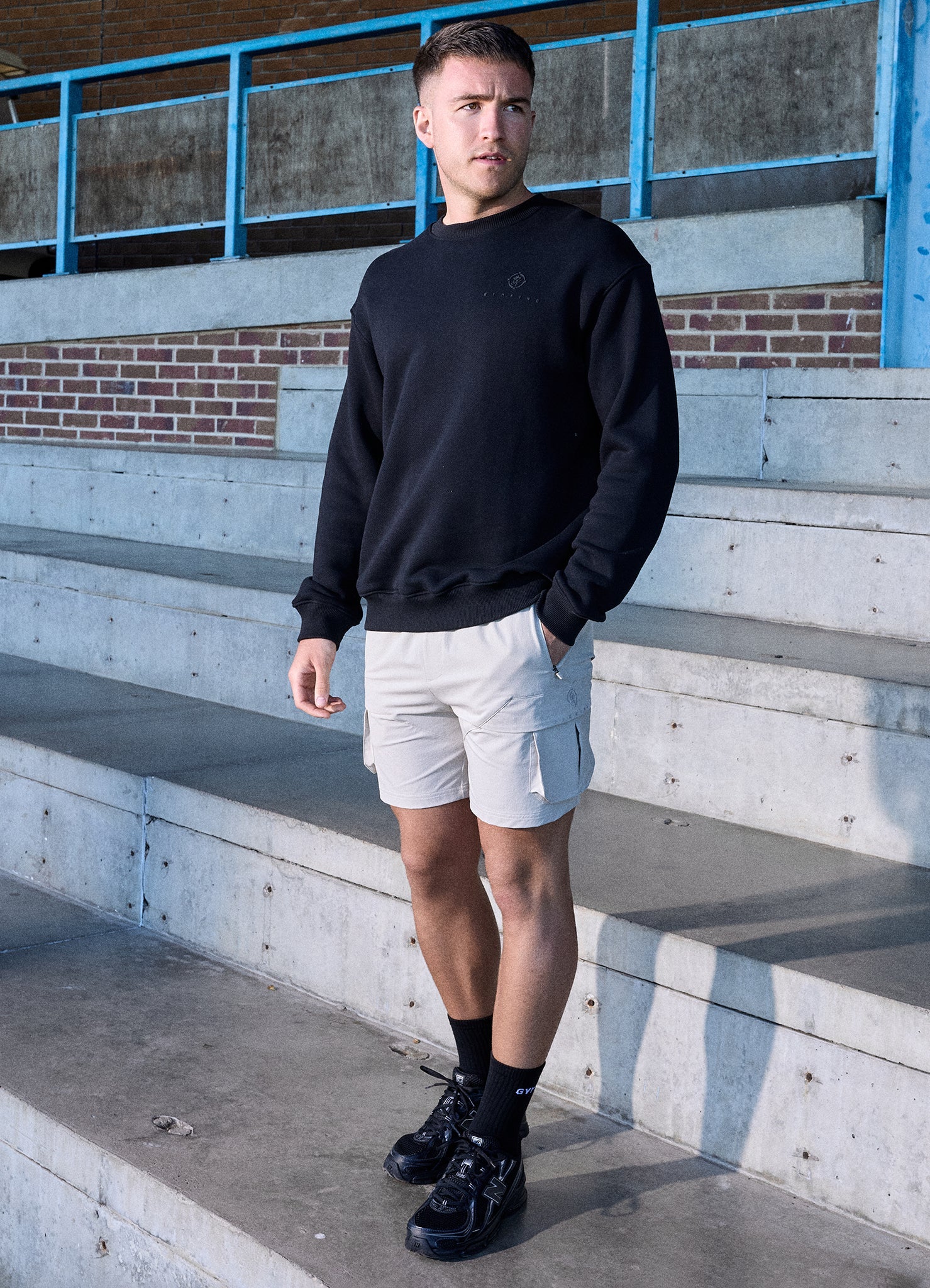 Gym King Rebellion Ambush Loopback Crew - Black