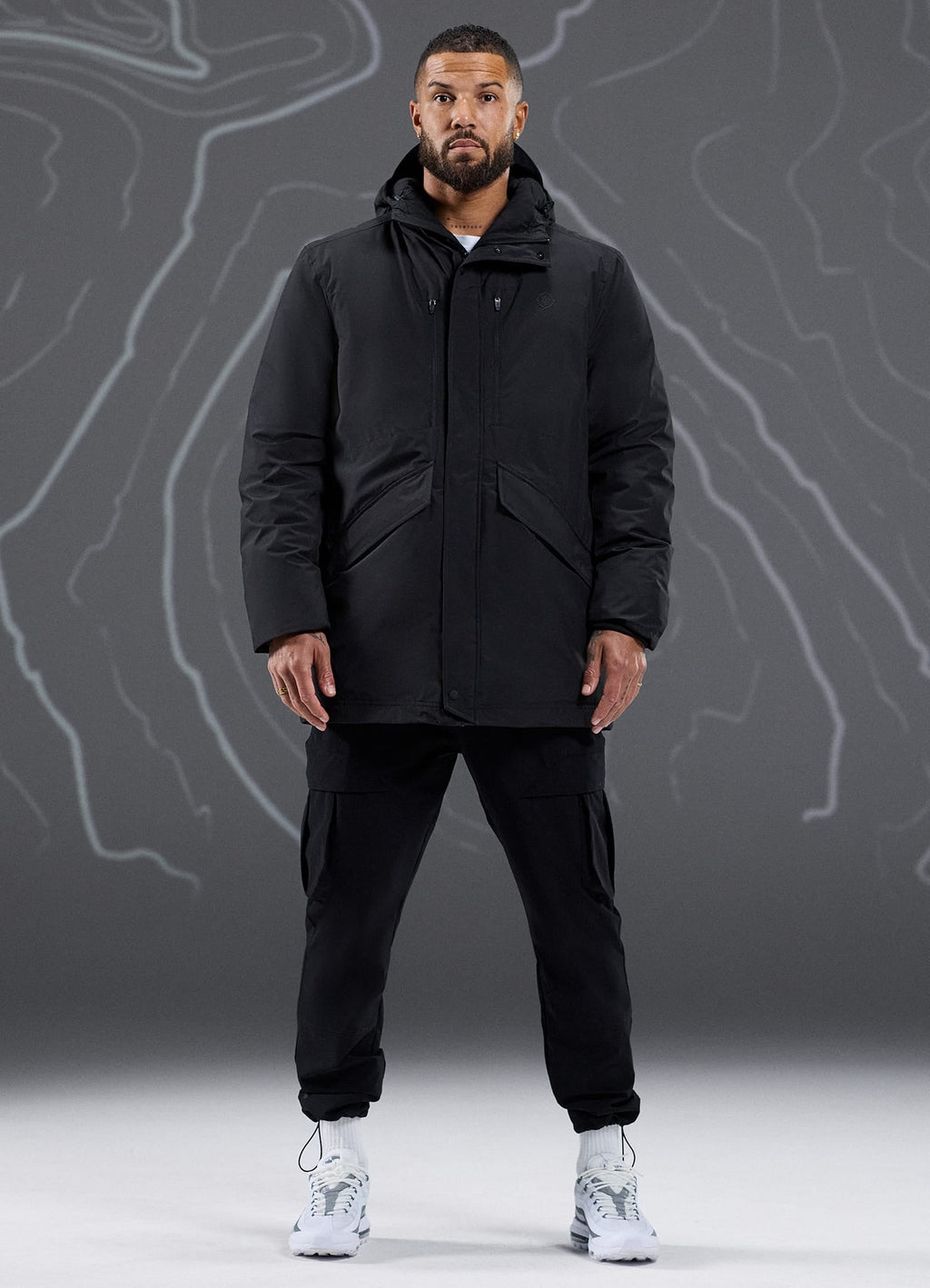 Gym King Rebellion Storm Mid-Length Parka - Black