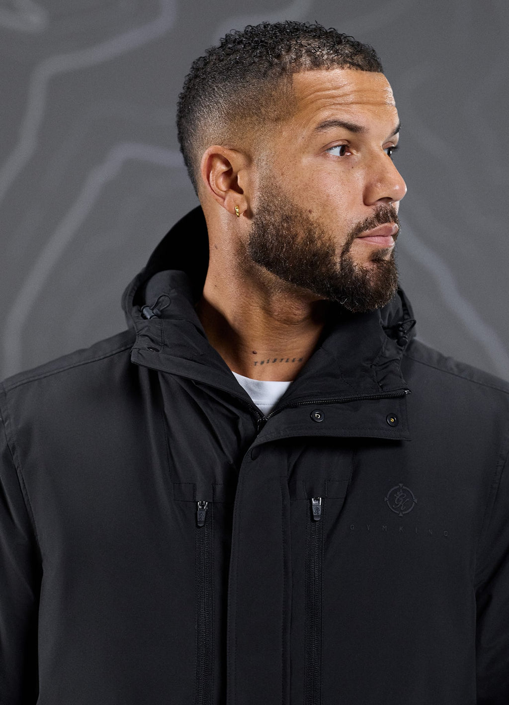 Gym King Rebellion Storm Mid-Length Parka - Black